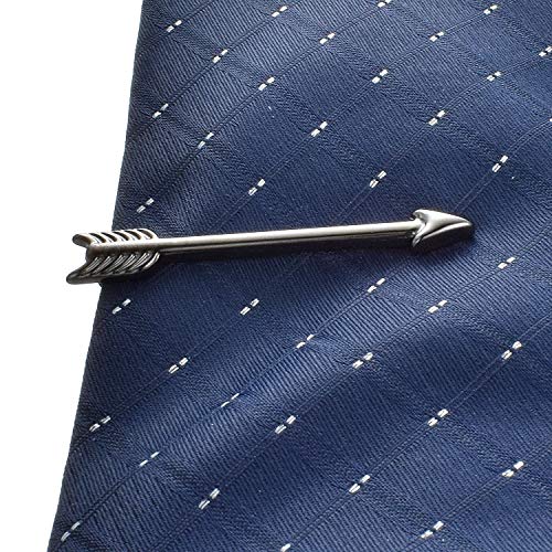 Image of 2Pcs Tie Clip Set for Men Unique Silver Gold Black Tie Clip Personalized Tie Bar Clip Fathers Day Birthday Wedding Jewelry