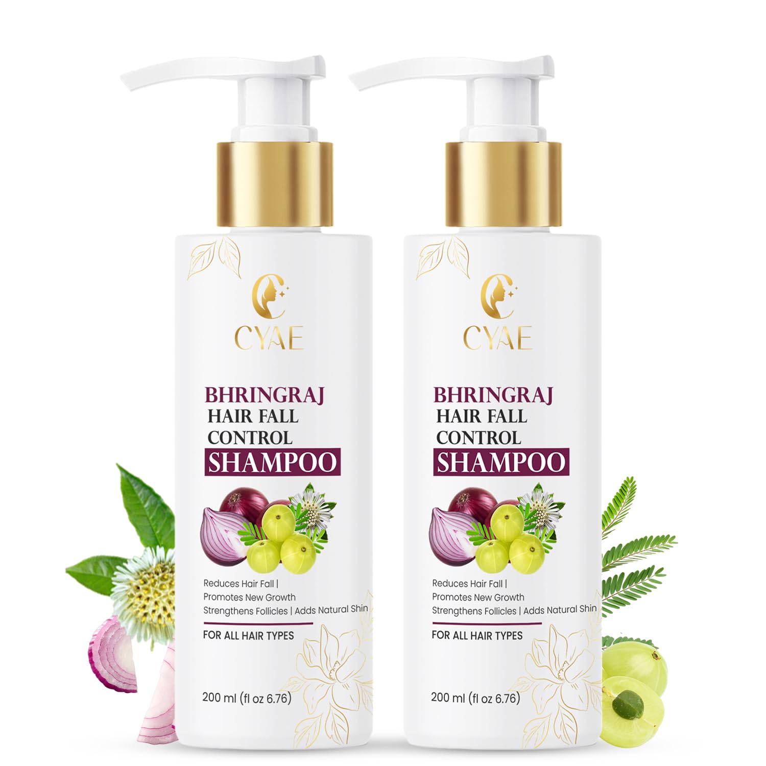 Bhringraj Hair Fall Control Shampoo | Reduces Hair Fall | Strengthens Follicles | Promotes Healthy Hair Growth | With Onion & Amla Extracts | Adds Natural Shine | For Men & Women | All Hair Types | 200 ml (Pack of 2)-image-48