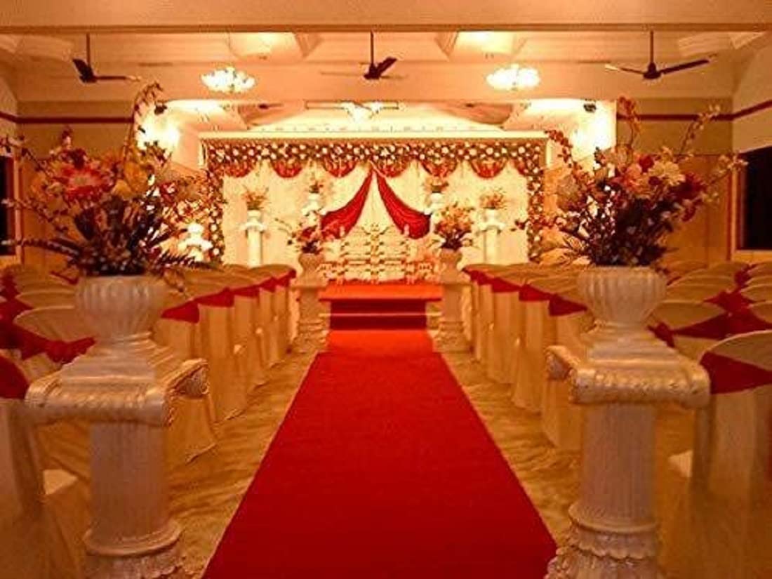 ZARACARPETS; 'can change the floor Has Launched Non Woven Wedding Carpets, Carpets for Church Aisle,Carpet for Marriage Hall, Events, Exhibitions,Functions and Gallaries Size 5x100 feet(6 MM) Color Red