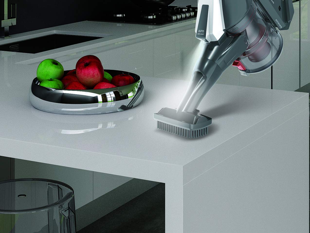 Hoover Hf322Afp 011 39400957 Scopa Ricaricabile senza Filo, 44.4W, 80 Decibel, Grigio Ossidiana e Rosso Metallizzato