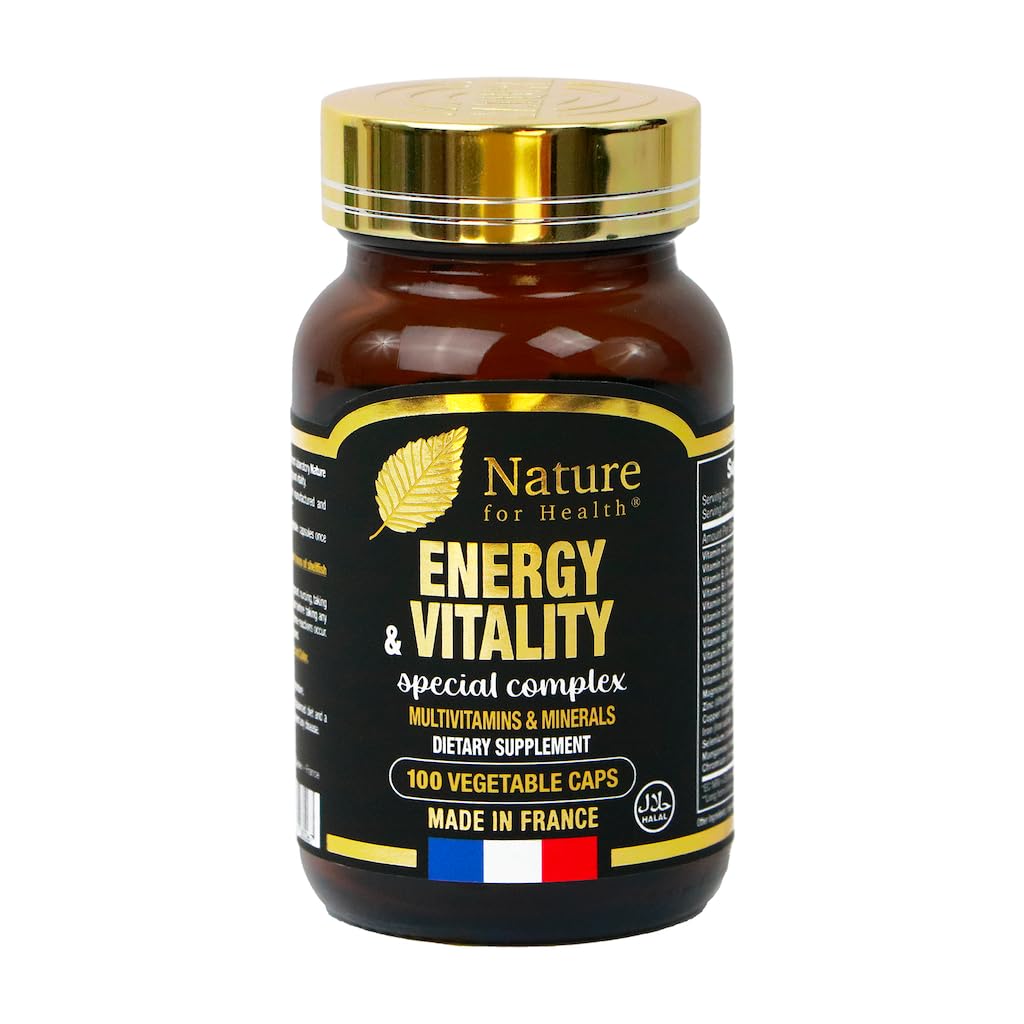 NATURE FOR HEALTH - Energy & Vitality Special Complex - Dietary Supplement Reducing Tiredness - Multivitamins & Minerals - Sugar & Gluten-Free - 100 Vegetable Caps