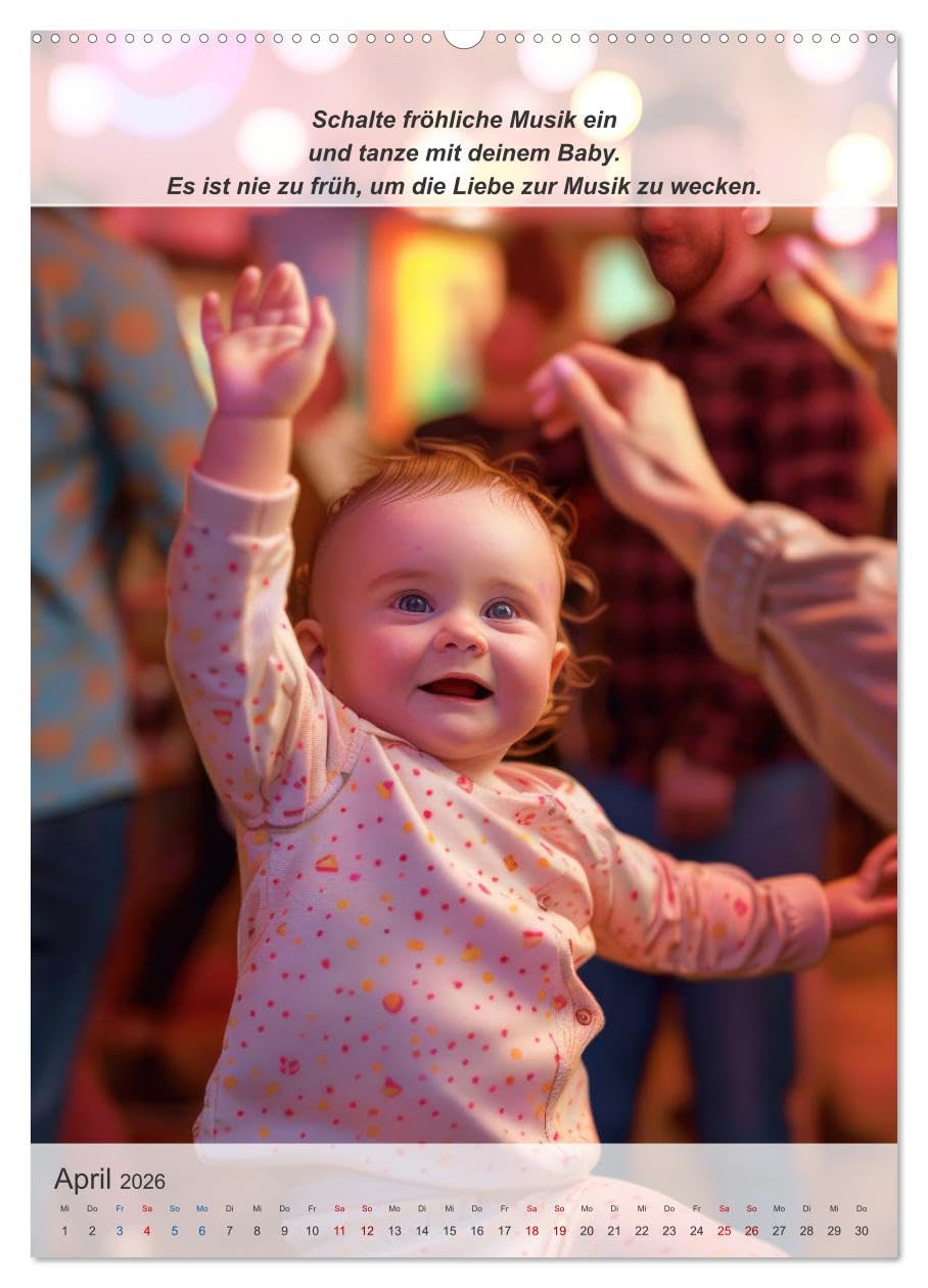Keine Langeweile mehr für ihr Baby (hochwertiger Premium Wandkalender 2026 DIN A2 hoch), Kunstdruck in Hochglanz: Lustiger Jahresplaner zur Beschäftigung von Kleinkindern (CALVENDO Menschen)