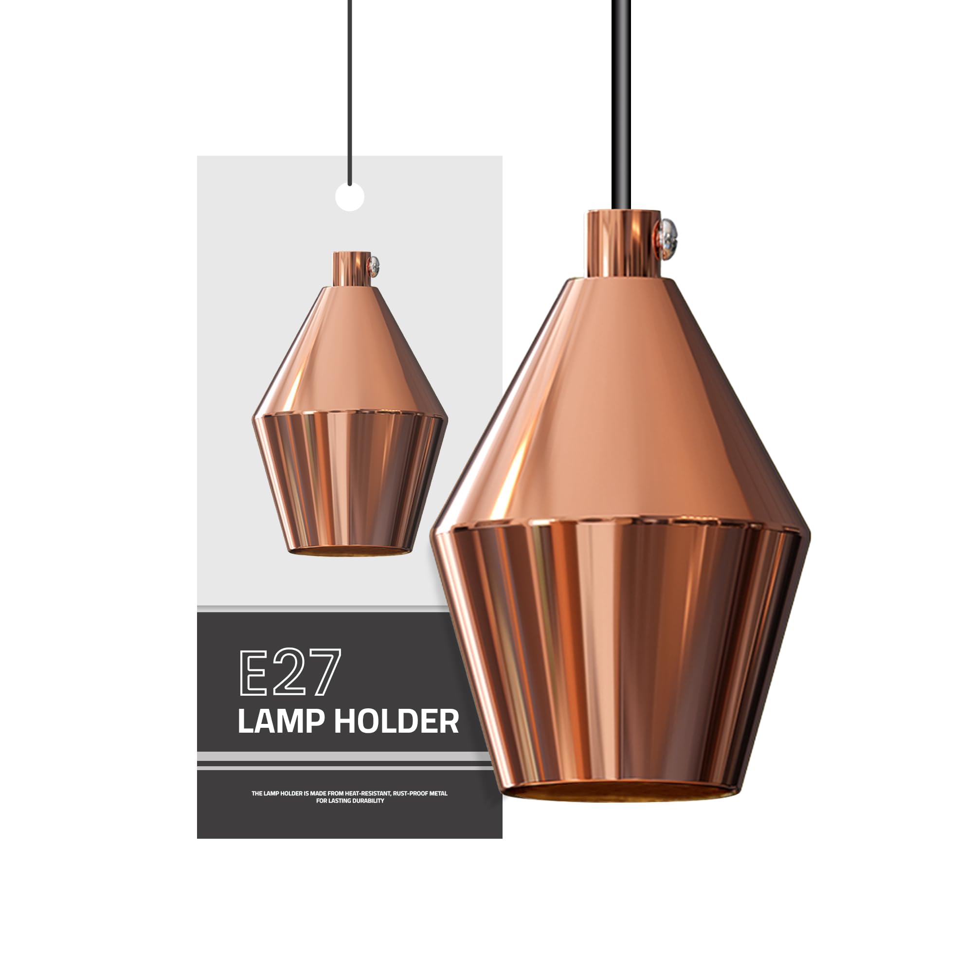 DC VOLTAGE Vintage Antique Retro Metal Bulb Socket Lamp Holder Lamp Shades Industrial Edison E27 Bulb Light Socket - Rose Gold โ image 1