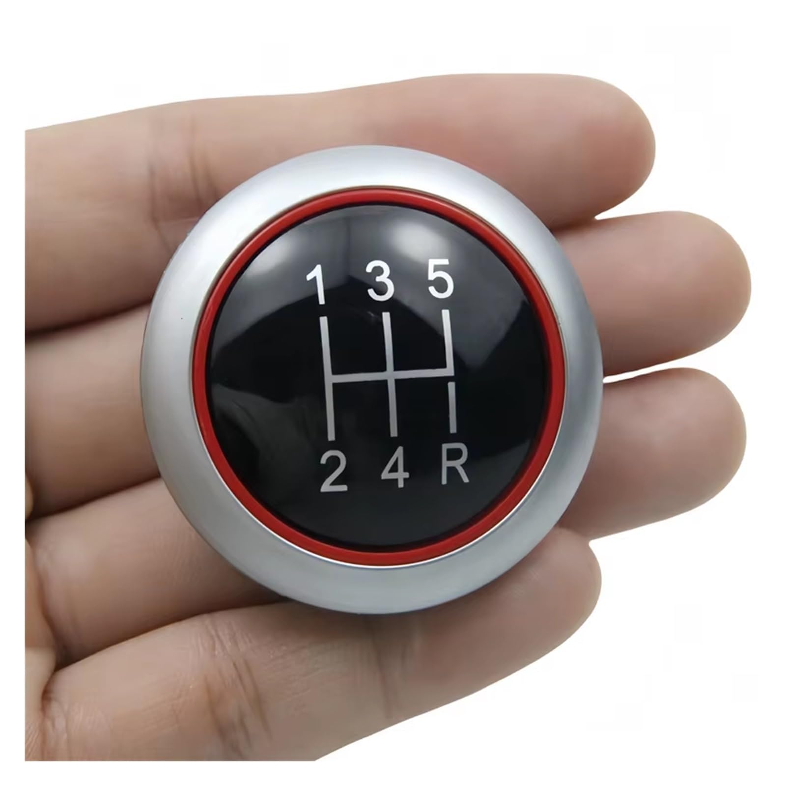 GHQFROP Transmission Gear Shift Knob for A4 B6 B7 B8 A6 S4 8K A5 8T 5/6 Speed Gear Shift Knob Stick Cover Cap Car Gear Stick Knob(12345R Red)