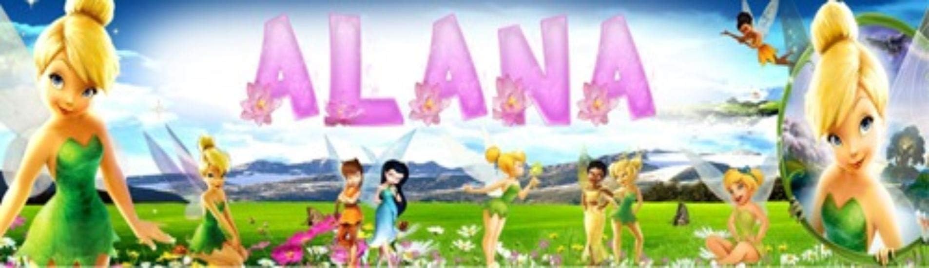 Tinkerbell - 8.5"x30" Personalized Name Poster, Customize With Your Child's Name, Birthday Party Banner