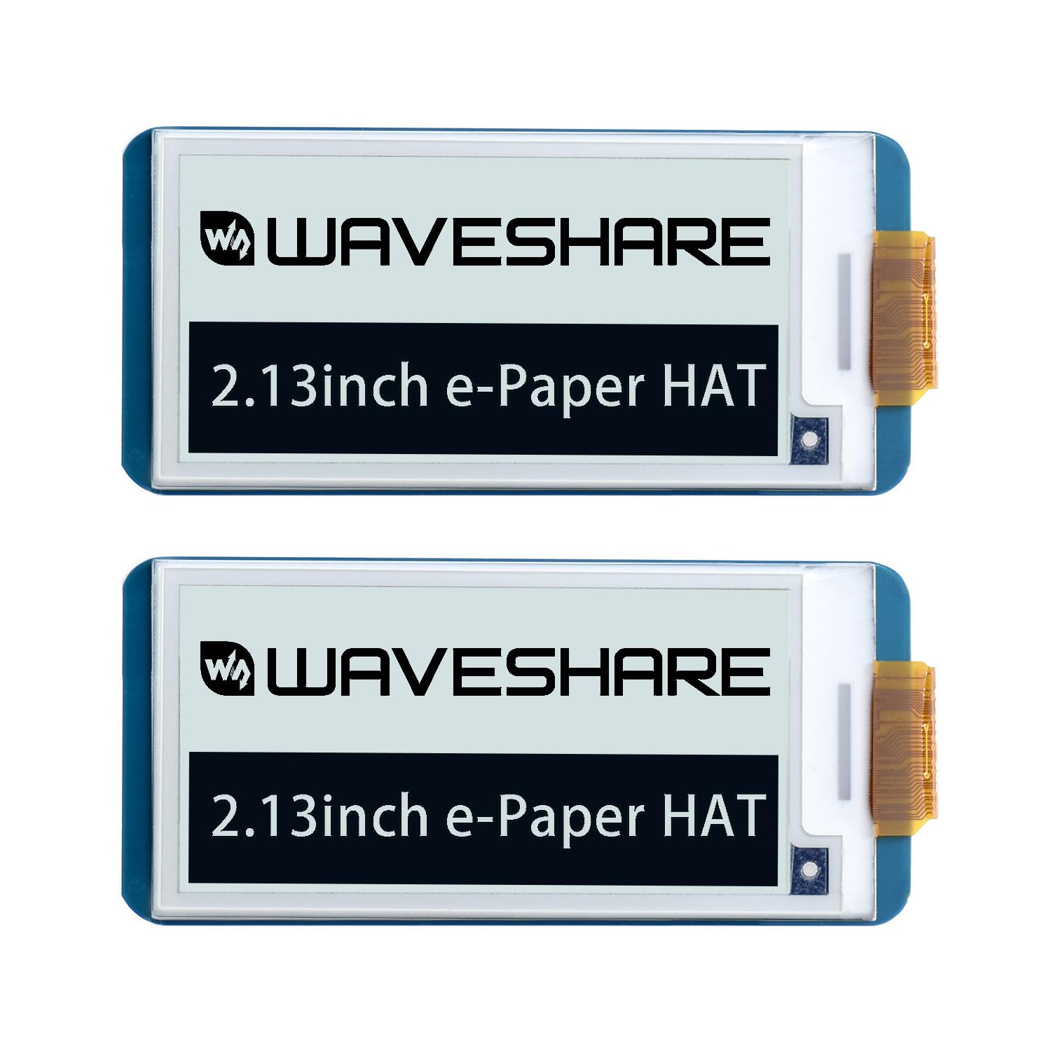 2PCS Waveshare 2.13inch E-Ink Display HAT V4 Version Compatible with Raspberry Pi 5/4B/3B+/3B/2B/B+/A+/Zero/Zero W/WH/Zero 2W, 250x122 Resolution SPI Interface Supports Partial Refresh