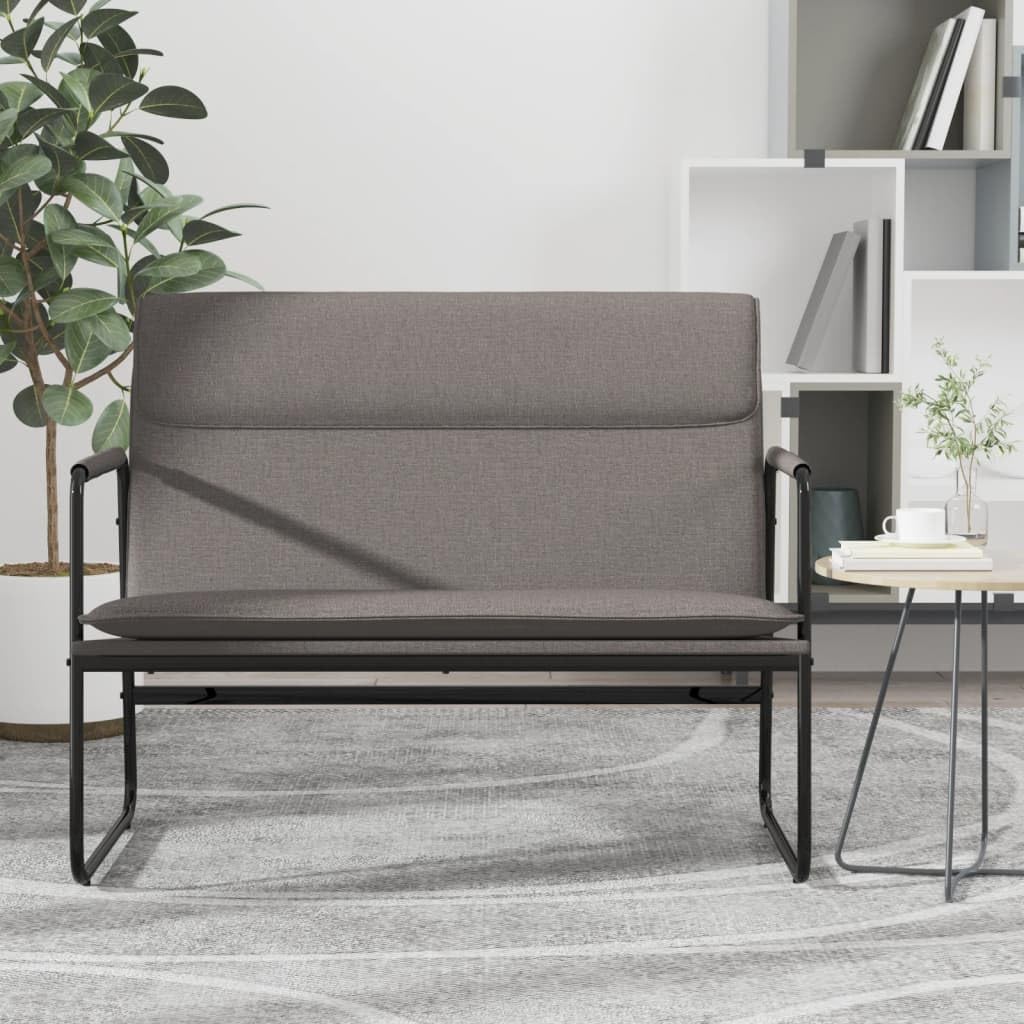 Banc rembourré en tissu taupe 100x64x80 cm pour meuble à vêtements de salon
