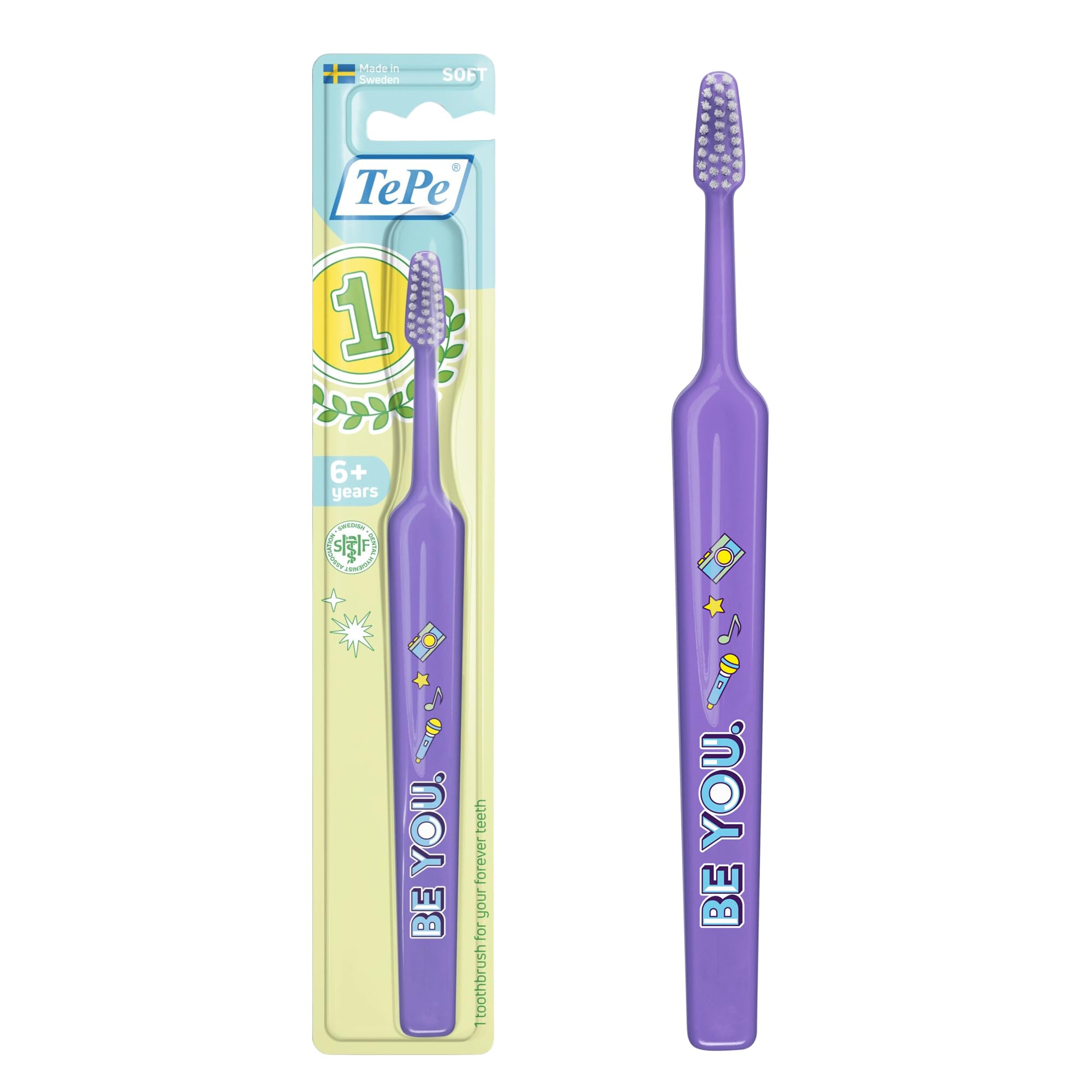 TePe Select Compact Toothbrush, Kids Soft, 1pc, kids toothbrush, soft bristle toothbrush for gentle and efficient plaque removal
