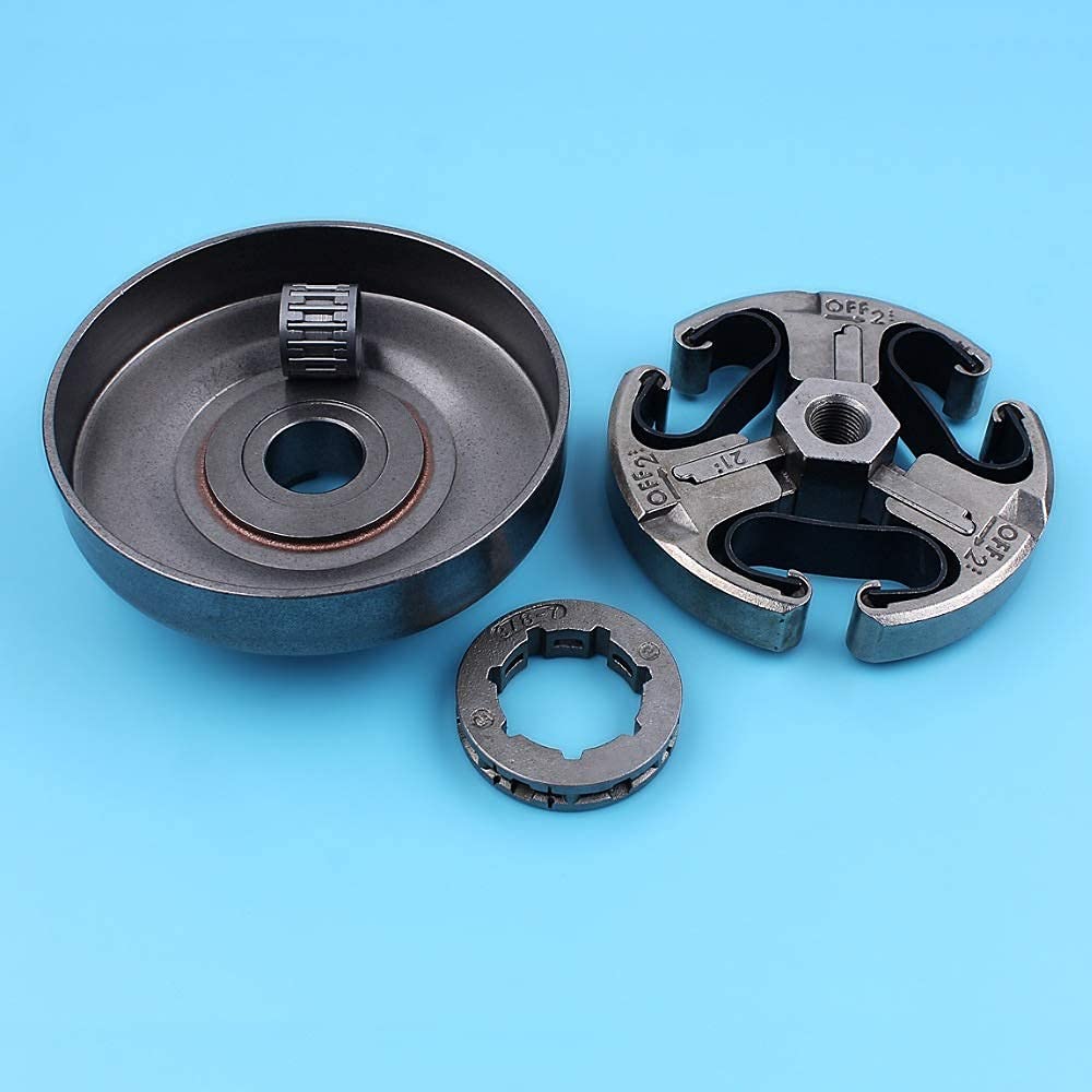 Embrague Assy Drum Sprocket Rim Kit de cojinetes de Agujas Compatible con Husqvarna 268272 XP 61 66266 Jonsered 625630670 Motosierra 3/8 "-7 Dientes