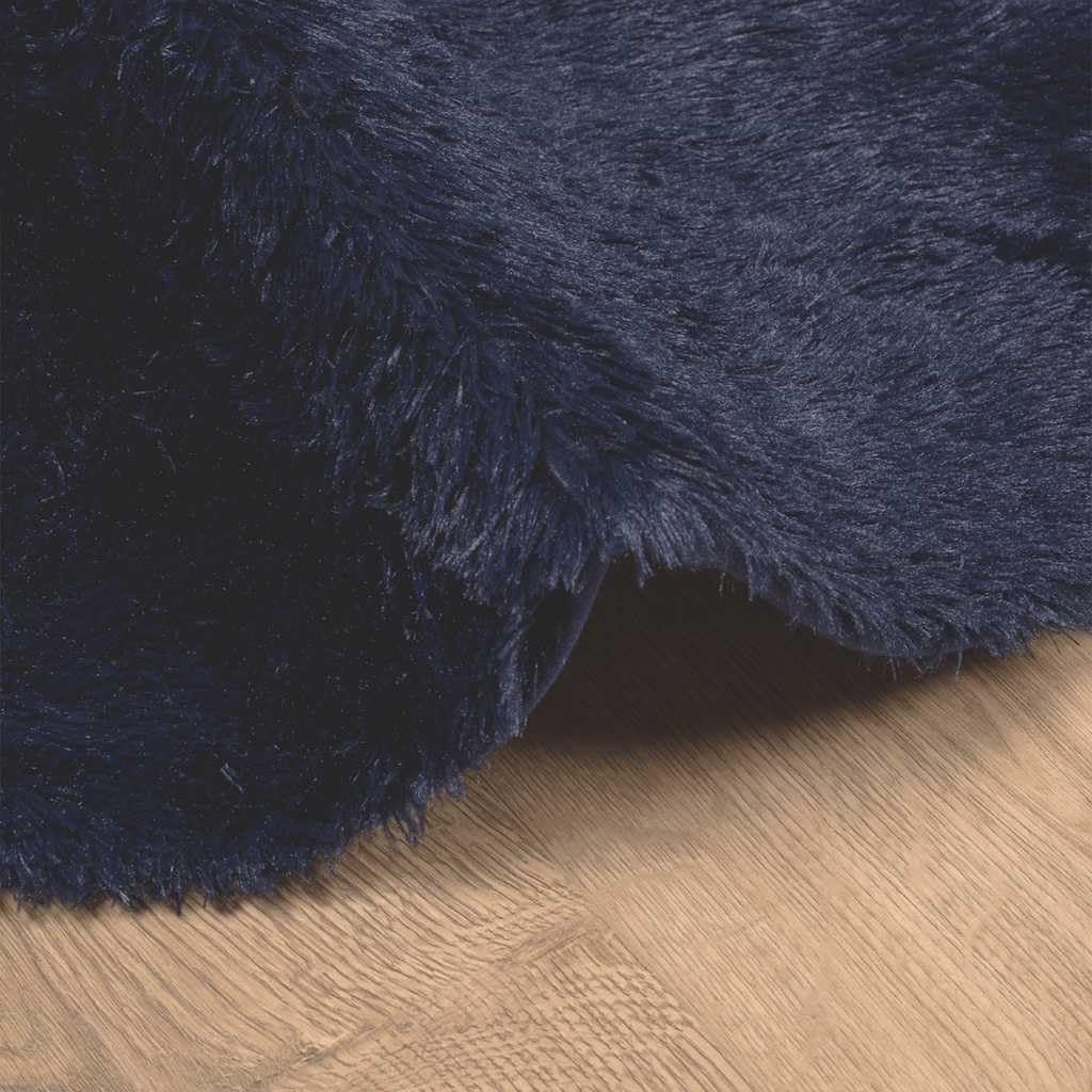 Tappeto Shaggy a Pelo Lungo NAVARRA Blu Marino 160x160 cm,Tappeto Shaggy,Antiscivolo Morbido,Tappeto Shaggy Camera da Letto-4102915