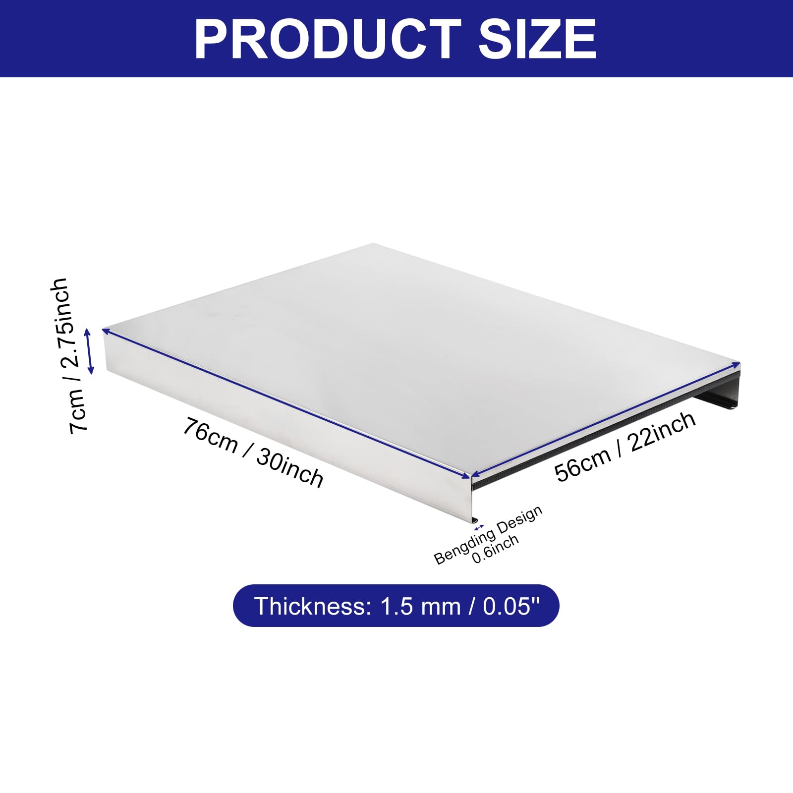Cubierta Protectora Para Estufa De Gas - Acero Inoxidable 76x56x7 Cm, Antideslizante Y Fácil De Limpiar