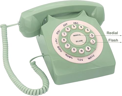 Miniatura 3 de TelPal - Teléfono fijo retro con cable, teléfono clásico vintage antiguo para el hogar y la oficina, teléfono residencial con cable regalo para