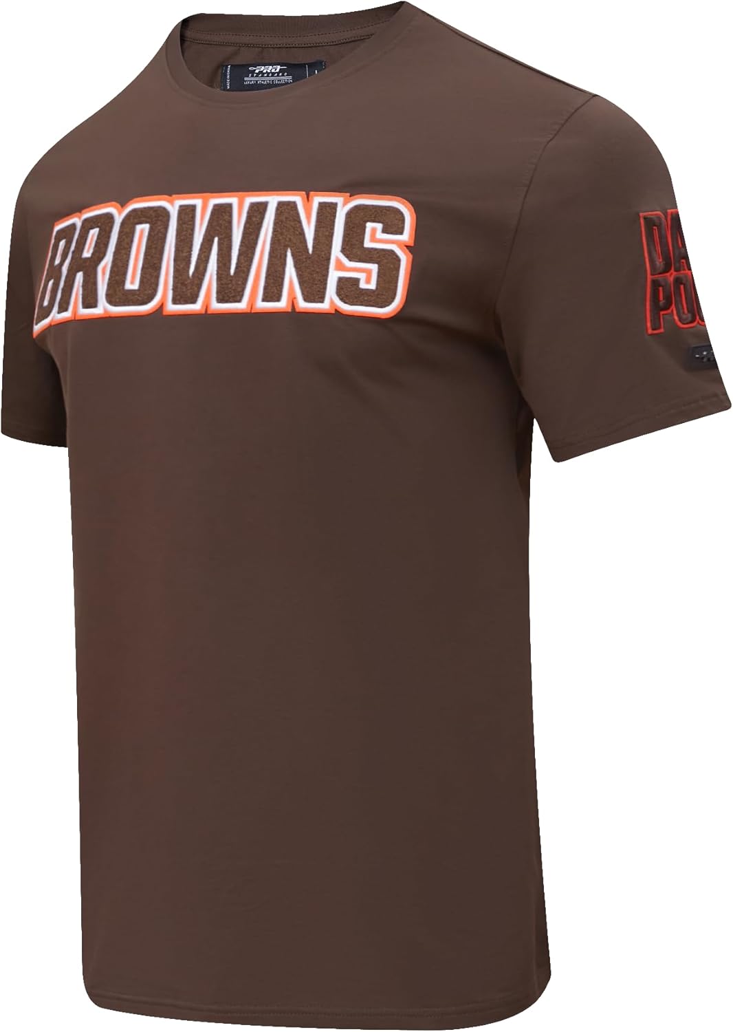 Pro Standard Mens NFL Cleveland Browns Classic Chenille Short Sleeve Tee Brown L - Image 3