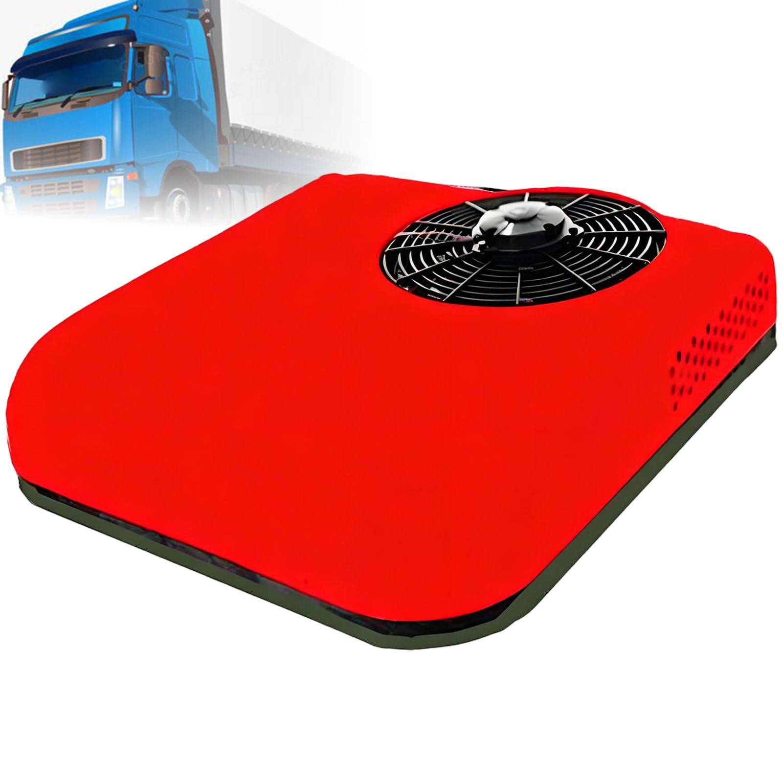 ROGHA Rooftop Air Conditioner for RV Heating & Cooling, Brushless Compressors, Ultra-Quiet for Truck, Campers,Campervan, Caravan,Trailers and Motorhome Red-12V