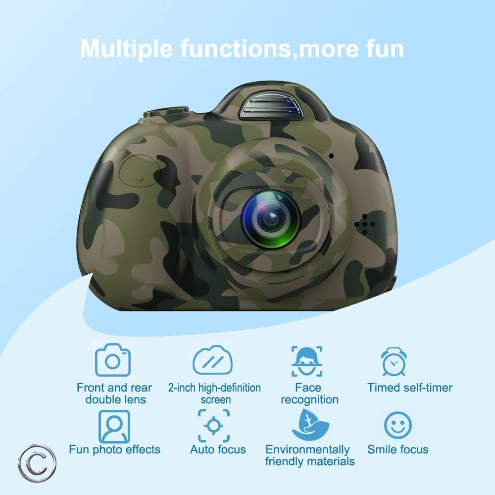 Exclusive Feeyea Kids Camera for Girls or Boys - Shockproof Kid Digital Camera with Soft Silicone Shell and HD Screen for Outdoor Play, Great Gifts for 4-8 Year Old Boys (32G TF Card Included)(Green) One-Day Sale: Up to 80% Off Feeyea Kids Camera for Girls or Boys - Shockproof Kid Digital Camera with Soft Silicone Shell and HD Screen for Outdoor Play, Great Gifts for 4-8 Year Old Boys (32G TF Card Included)(Green)