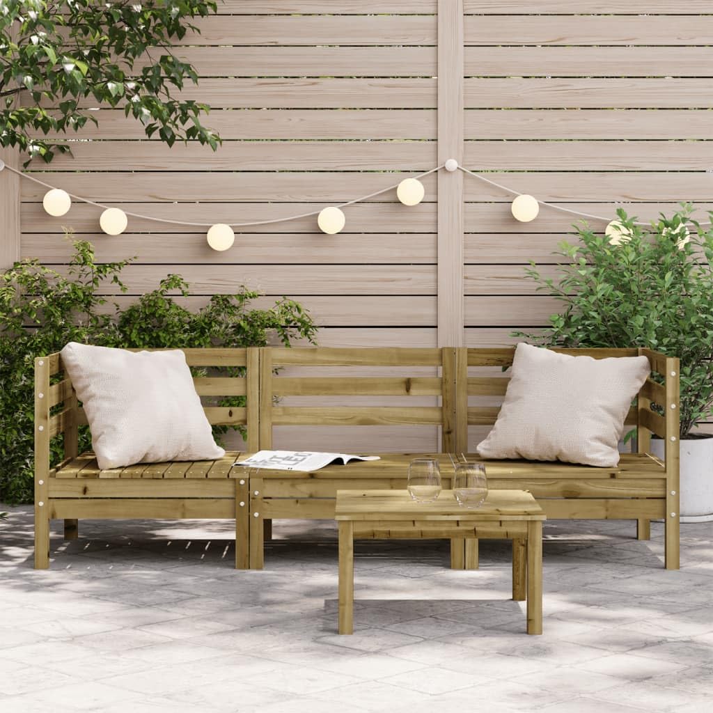 Divano da Giardino a 3 Posti Marrone Cera Legno Massello Pino X974