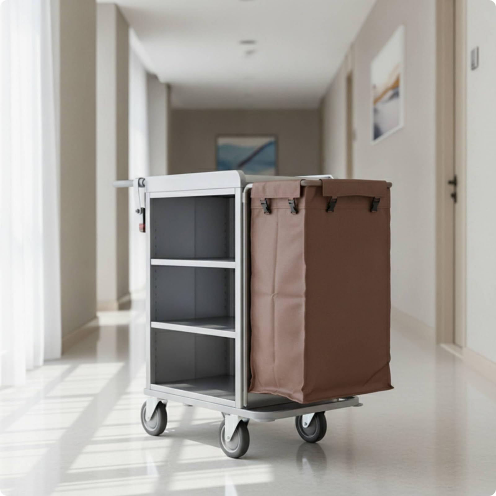 Baoblaze Custodia per Carrello Portabiancheria in, Borsa per Biancheria A Doppio Lato con 6 Tasche E Cerniera, Altezza 85 Cm