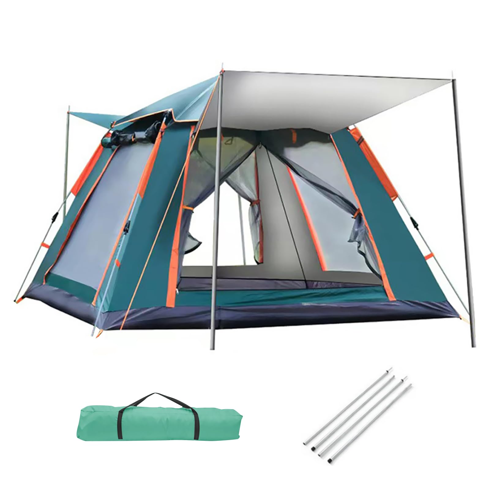 DAYONG Camping Tent, Automatic Pop Up Outdoor Tent, 3-4 Person Tent Instant with Hall Pole and Carry Bag, Portable Waterproof Tent Outdoor For Camping, Hiking, Mountaineering