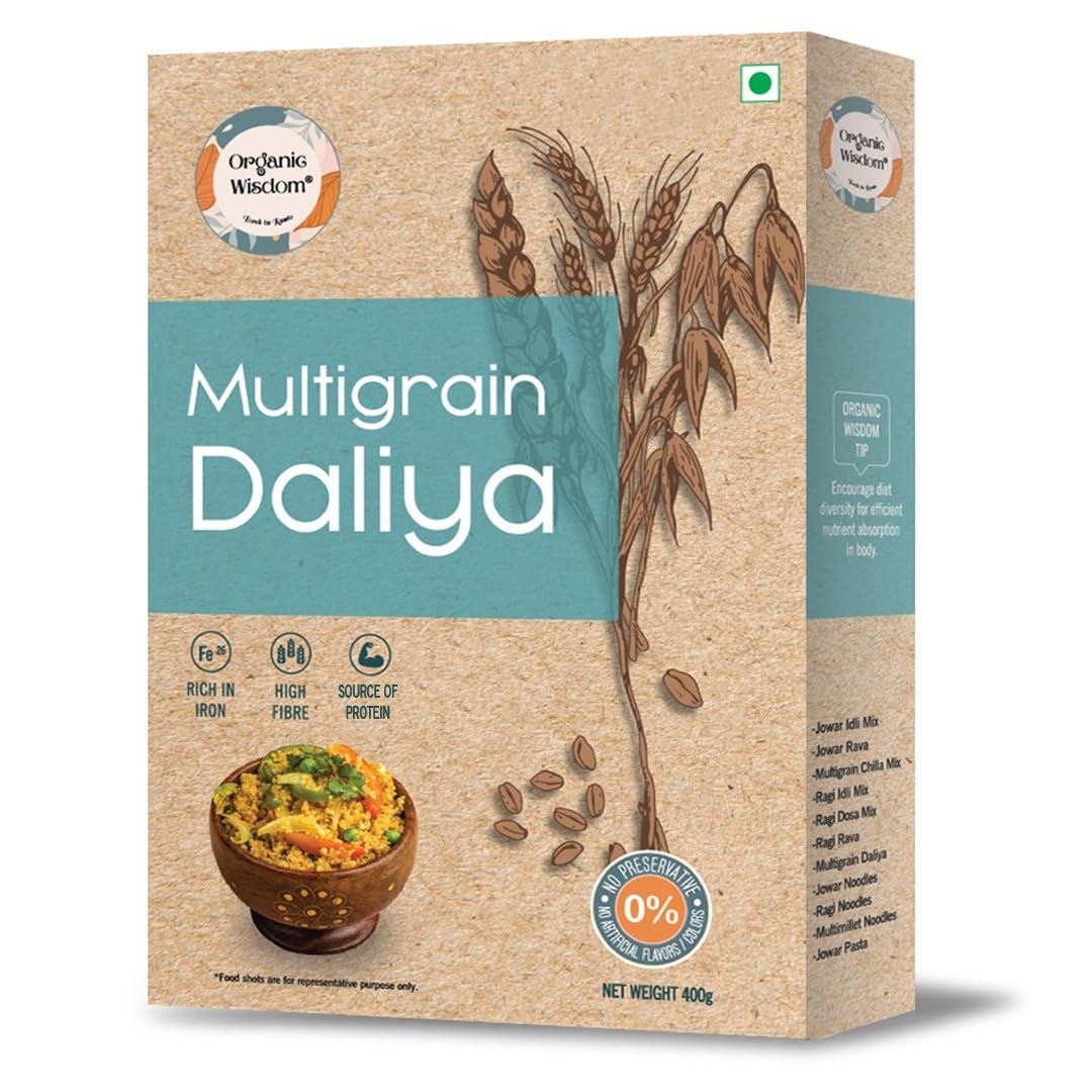 ORGANIC WISDOM-Back to Roots Multigrain Daliya | Organically Grown | Rich in Protein & Dietary Fiber | Has Goodness of Millets | Easy to Make | Good for Weight Loss | Porridge | 400gms-image-26