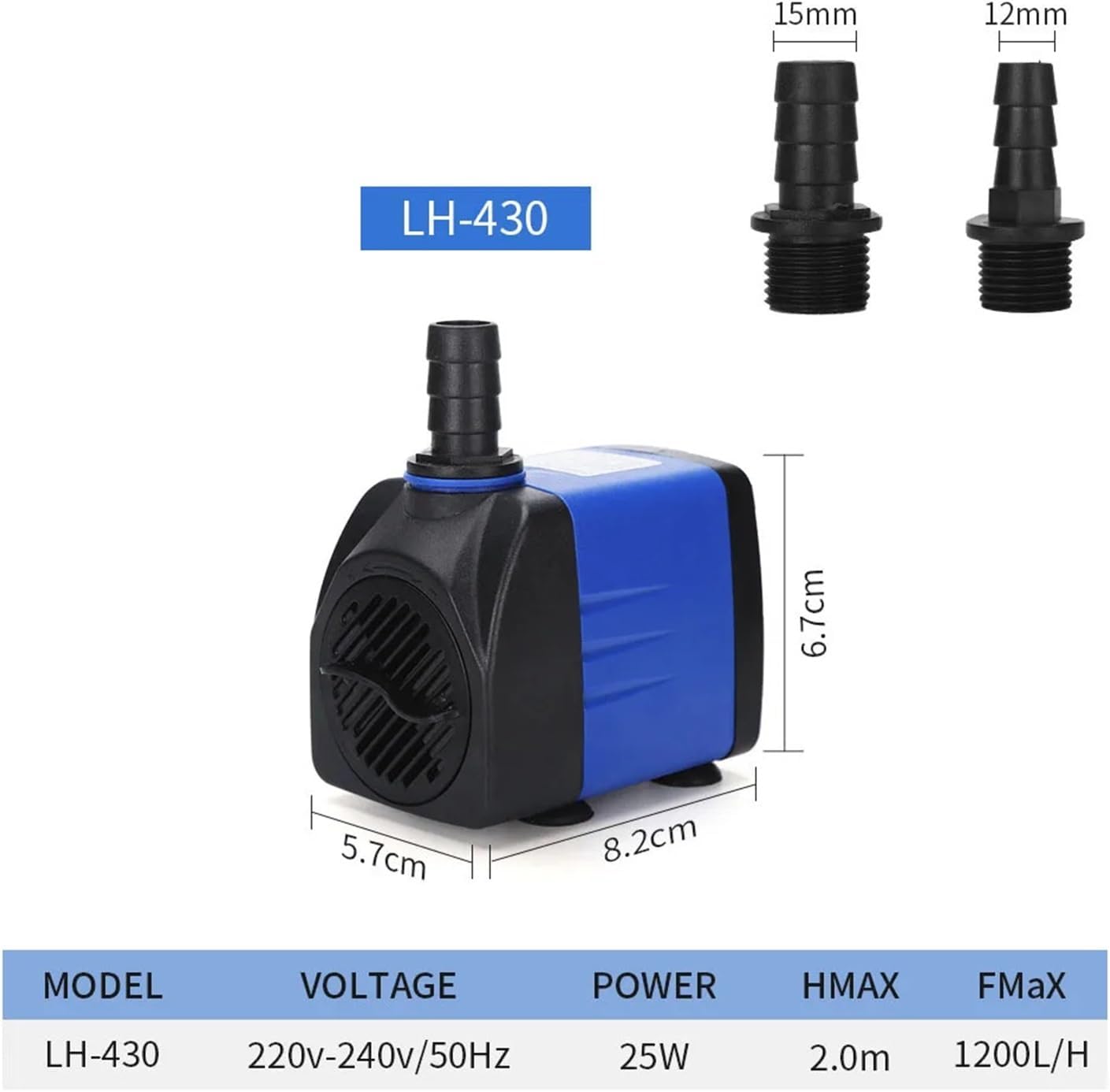 Ultra-quiet submersible circulation pump Multifunctional Submersible Pump Silent Small Water Pump Suitable Aquariums Fish Tanks Filtration Cycles Water Pumps(LH-430)