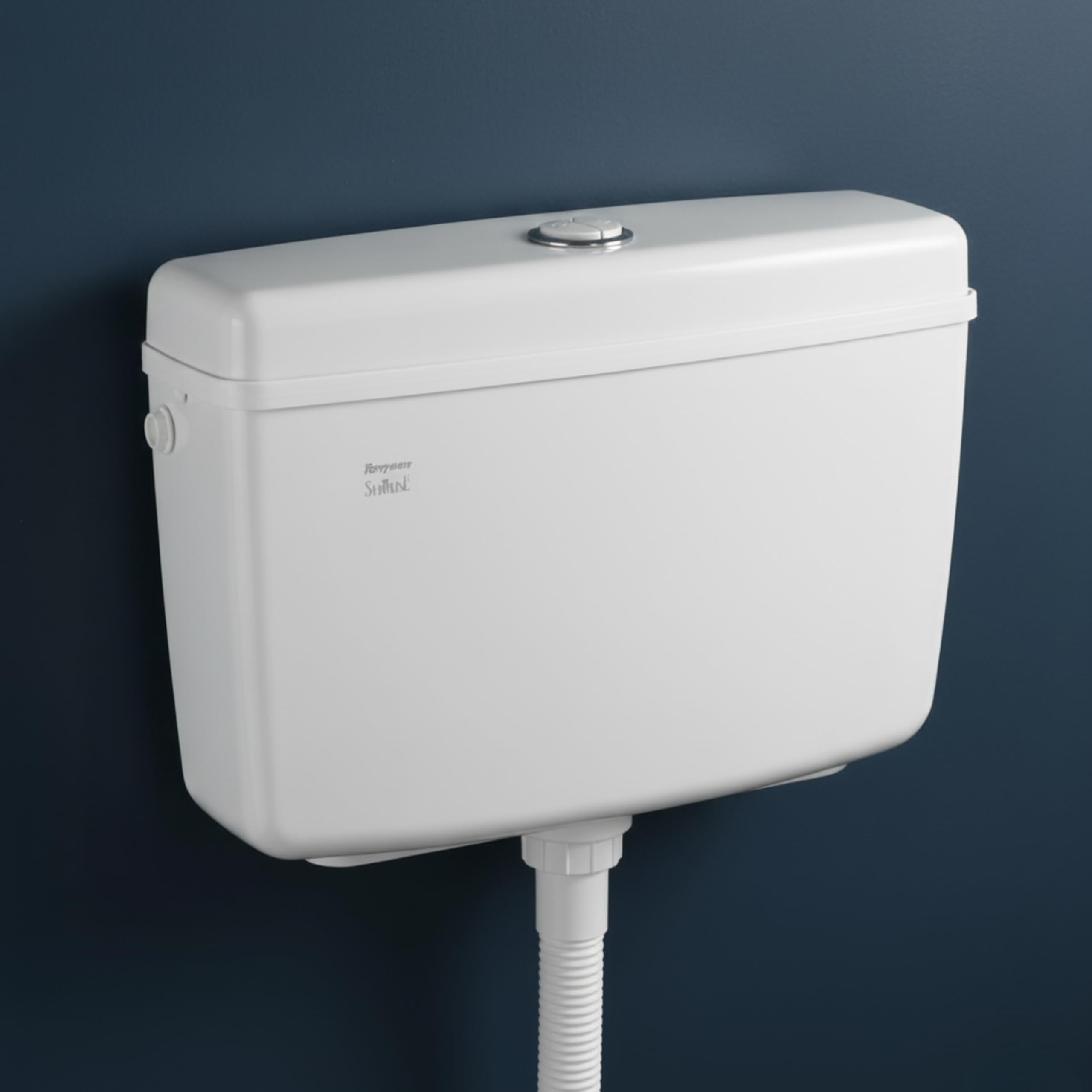 PARRYWARE SLIMLINE PREMIUM Series Polymer/PVC Dual Flush System Exposed CISTERN/Flush Tank (White) | 6-3L, Top Center Lever | for Western (WC) or Indian Commodes | E83921C