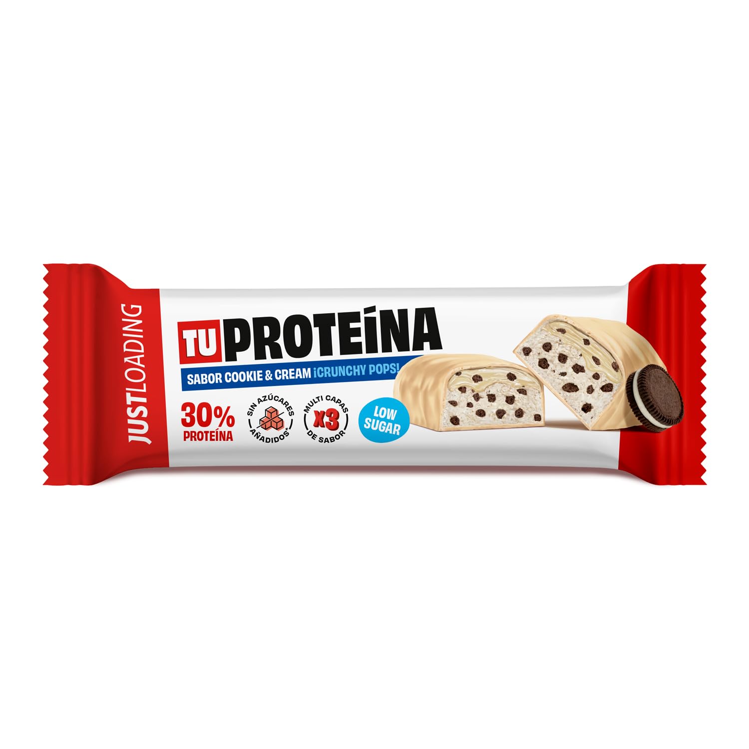 JustLoading Barrita 31% Proteica Cookies&Cream | Sin Aceite Palma | 20x50g