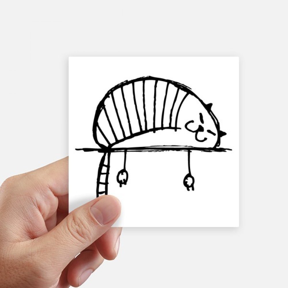 Decal chat paresseux 10cm x 10cm pour customiser un ordinateur portable