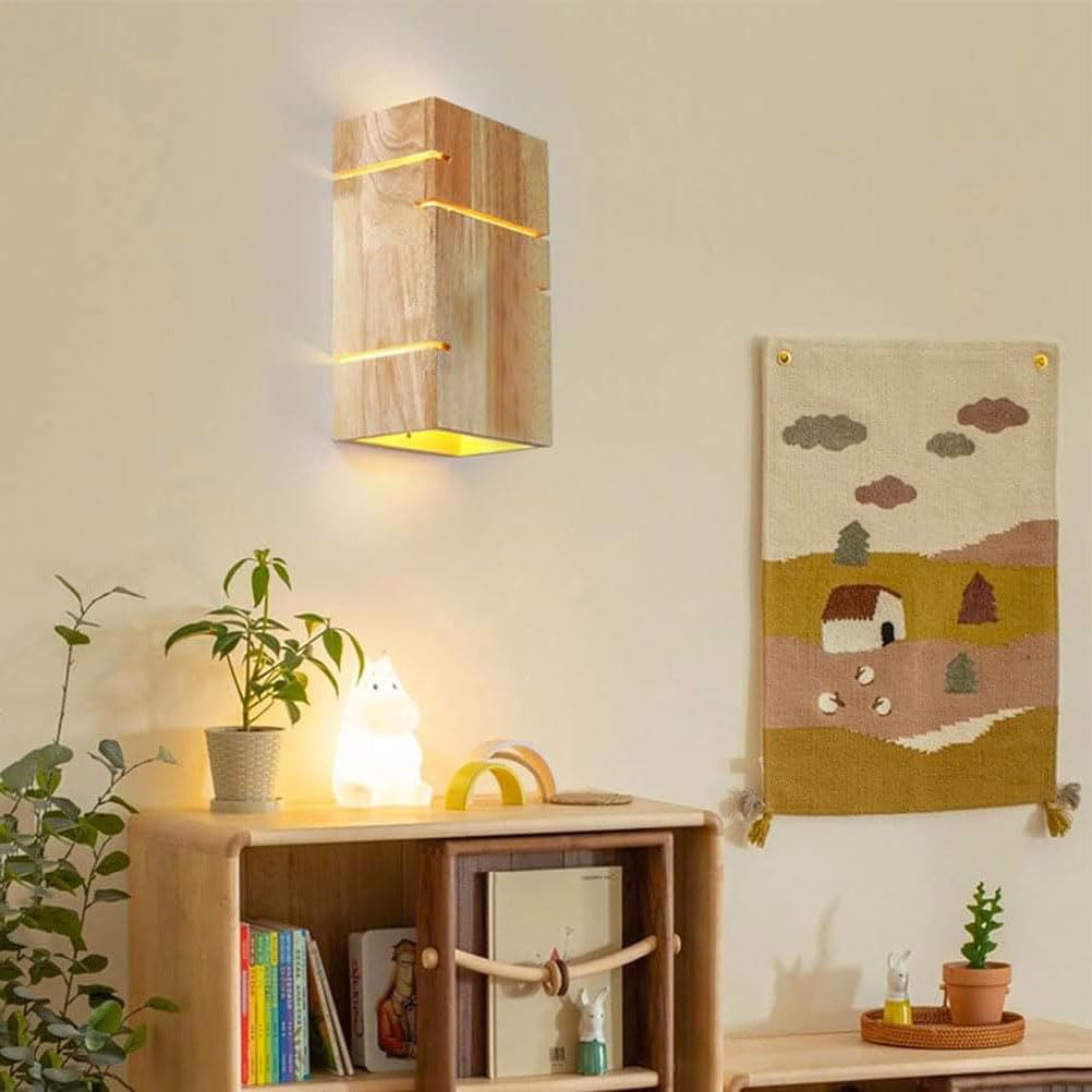 Home Sweet Home - Industriële Wandlamp Denton - Muurlamp Gemaakt Van Hout Antraciet 55 11 13cm Wandlamp Geschikt Voor Woonkamer Slaapkamer Geschikt Voor E27 Led Lichtbron