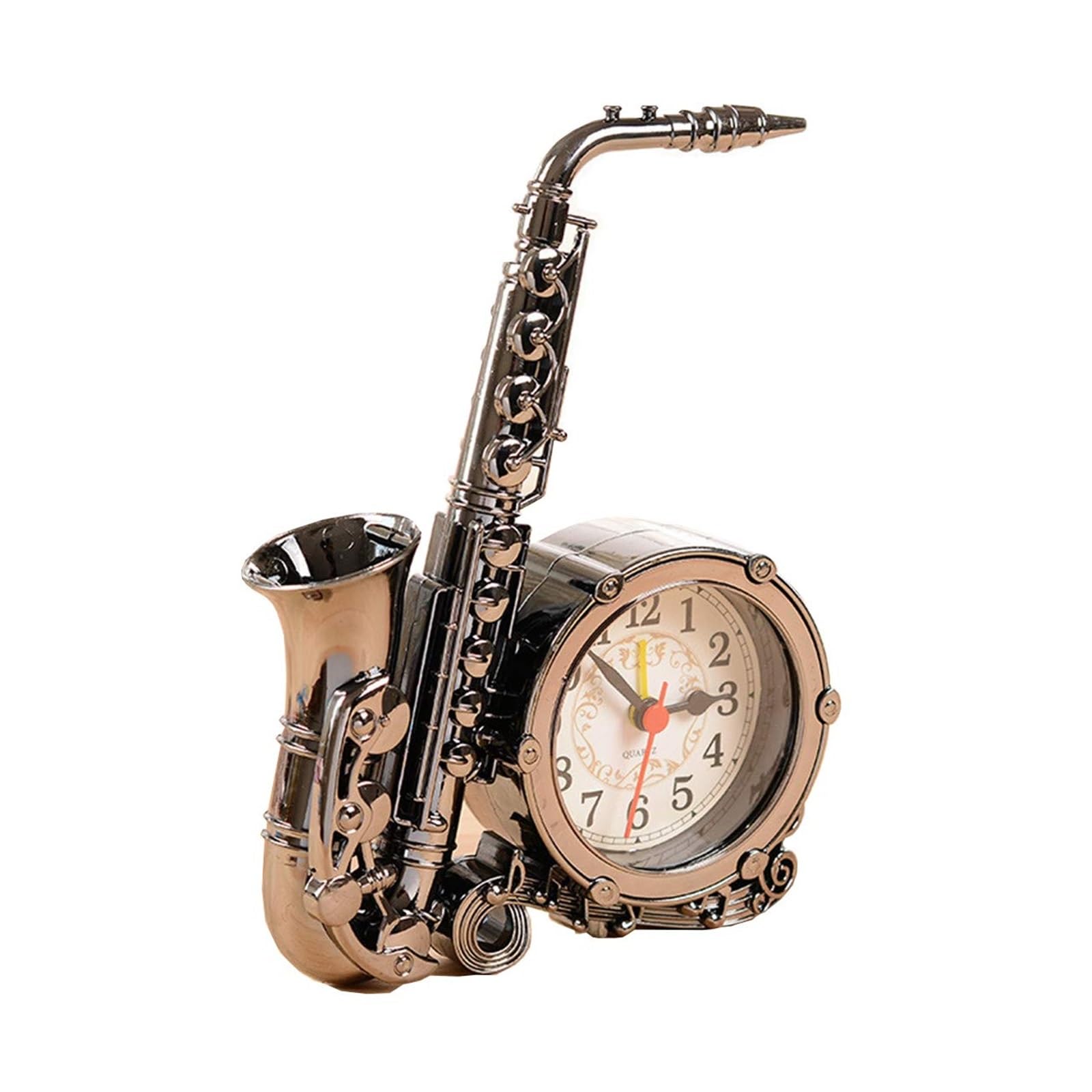 Creative trumpet saxophone alarm clock Gaojian creative children's mantel clock saxophone style alarm clock antique home desktop accessories alarm clock
