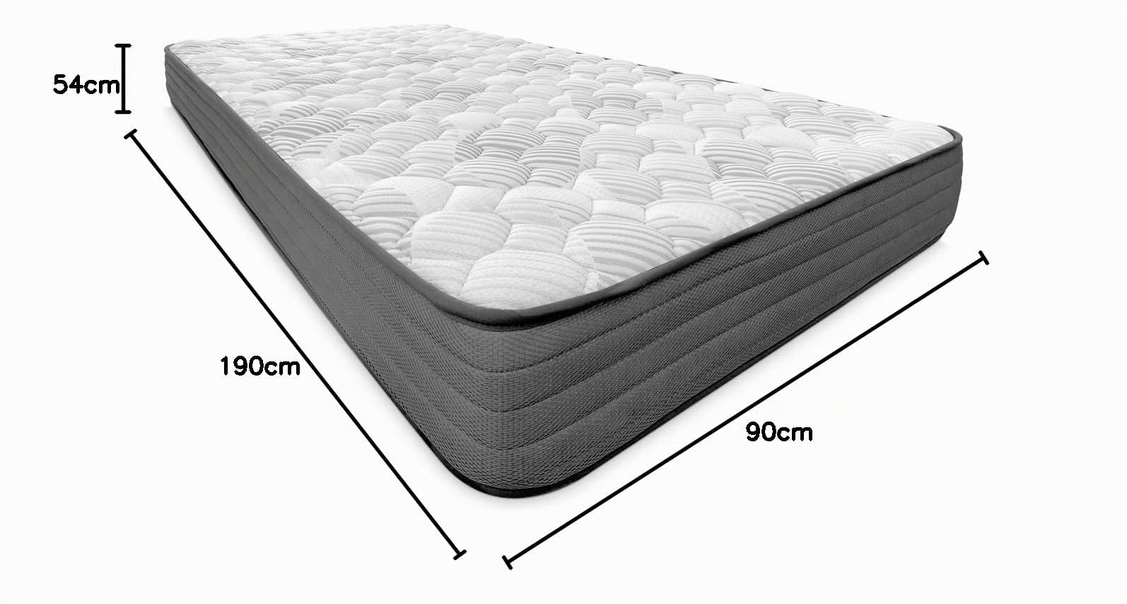 DUÉRMETE Online Pack Cama Eléctrica Articulada Reforzada Ergomax con Colchón Viscoelástico Dorsaltec, Gris Antracita, 90 x 190 cm