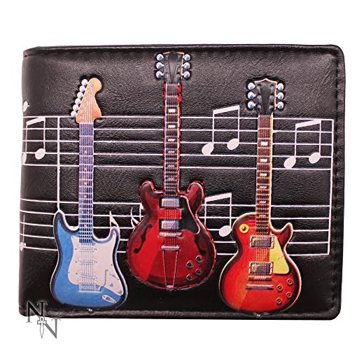 Nemesis Now C1951F6 - Cartera para Guitarras eléctricas (10 cm, PU, 11 cm), Color Negro