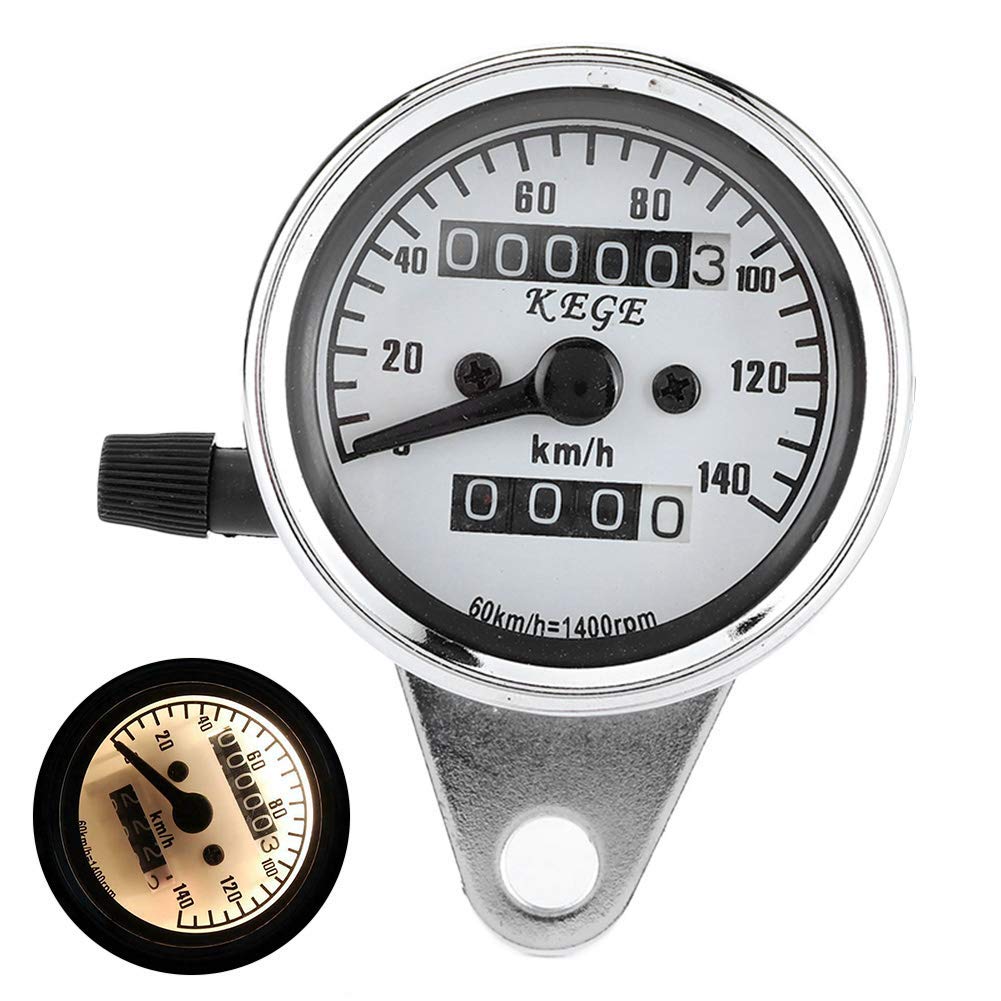 Compteur Moto Universel Double Affichage (KM/H) - Compteur de Vitesse 12V avec Éclairage Nocturne - Odometre Digital pour Scooter, Custom, Roadster - Installation Facile - Résistant à l'Eau