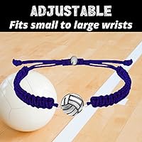 Vista 23 de Sportybella Volleyball Charm Bracelet- Adjustable Bracelets with Volleyball Charm. Ideal Volleyball Gifts & Souvenir for Volleyball Players. Unisex