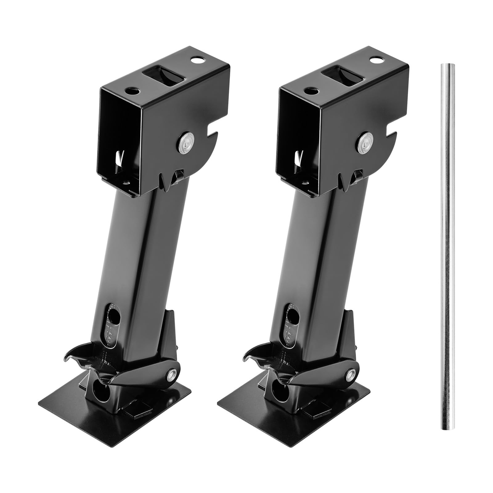 VEVOR Vérin Stabilisateur Caravane 2PCs, Béquille Stabilisatrice pour Camping-car Télescopique et Pliable, Support de Stabilisation Charge 453,59 kg, Hauteur Réglable, pour Stationnement Remorque