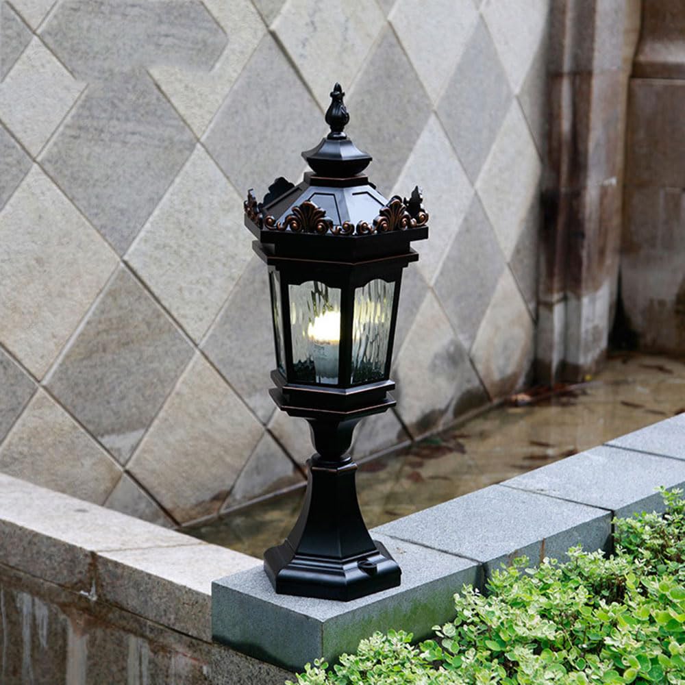Lampes De Poteau D'extérieur Câblées, Étanches, Style Européen, Pour Clôture, Porche Ou Colonne, Avec Boîtier En Aluminium Et Verre, Conçues Pour Les Endroits Humides.