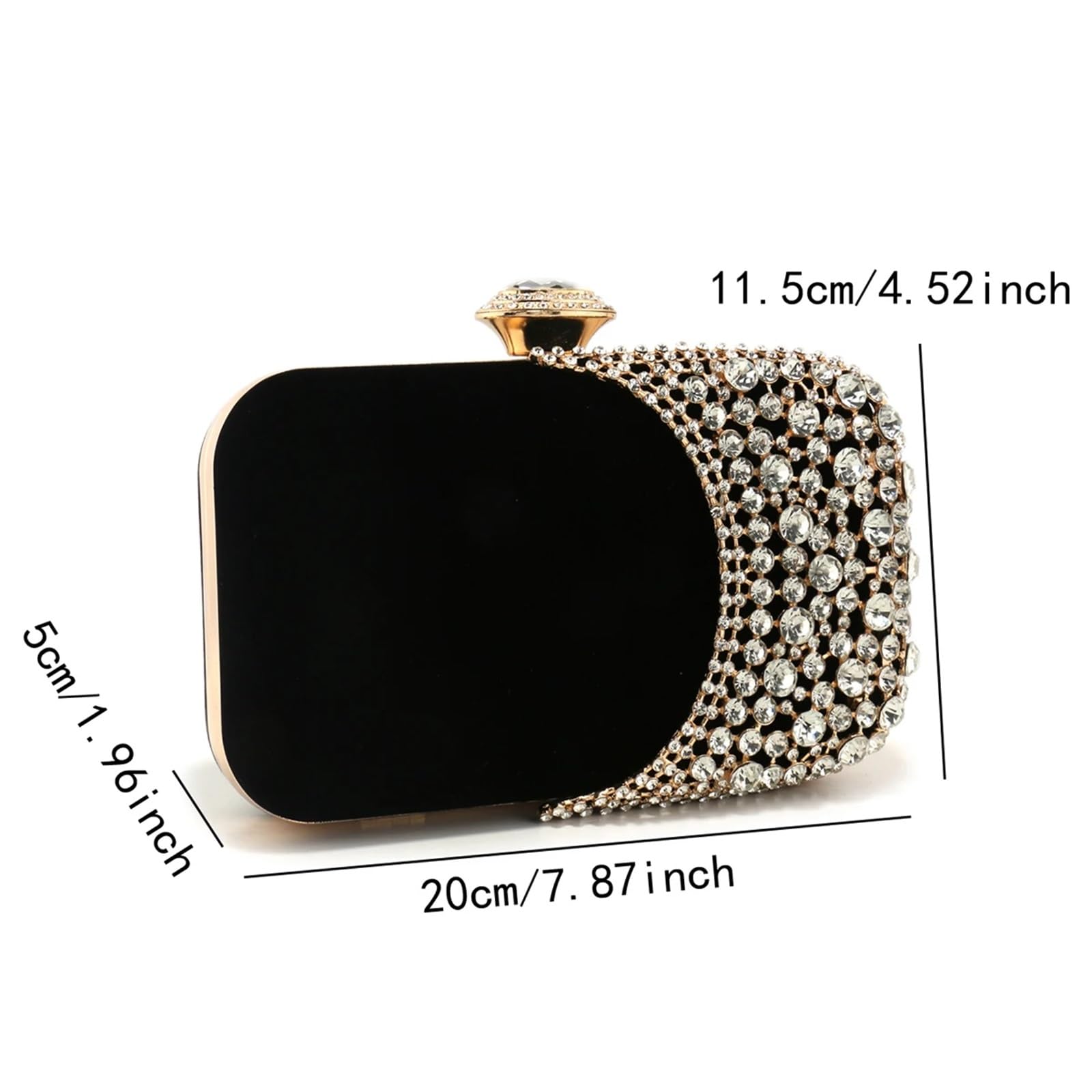 Borse da sera donna dal design cavo in velluto con glitter for, pochette for festa di nozze, catena diamanti Per Banchetti E Feste