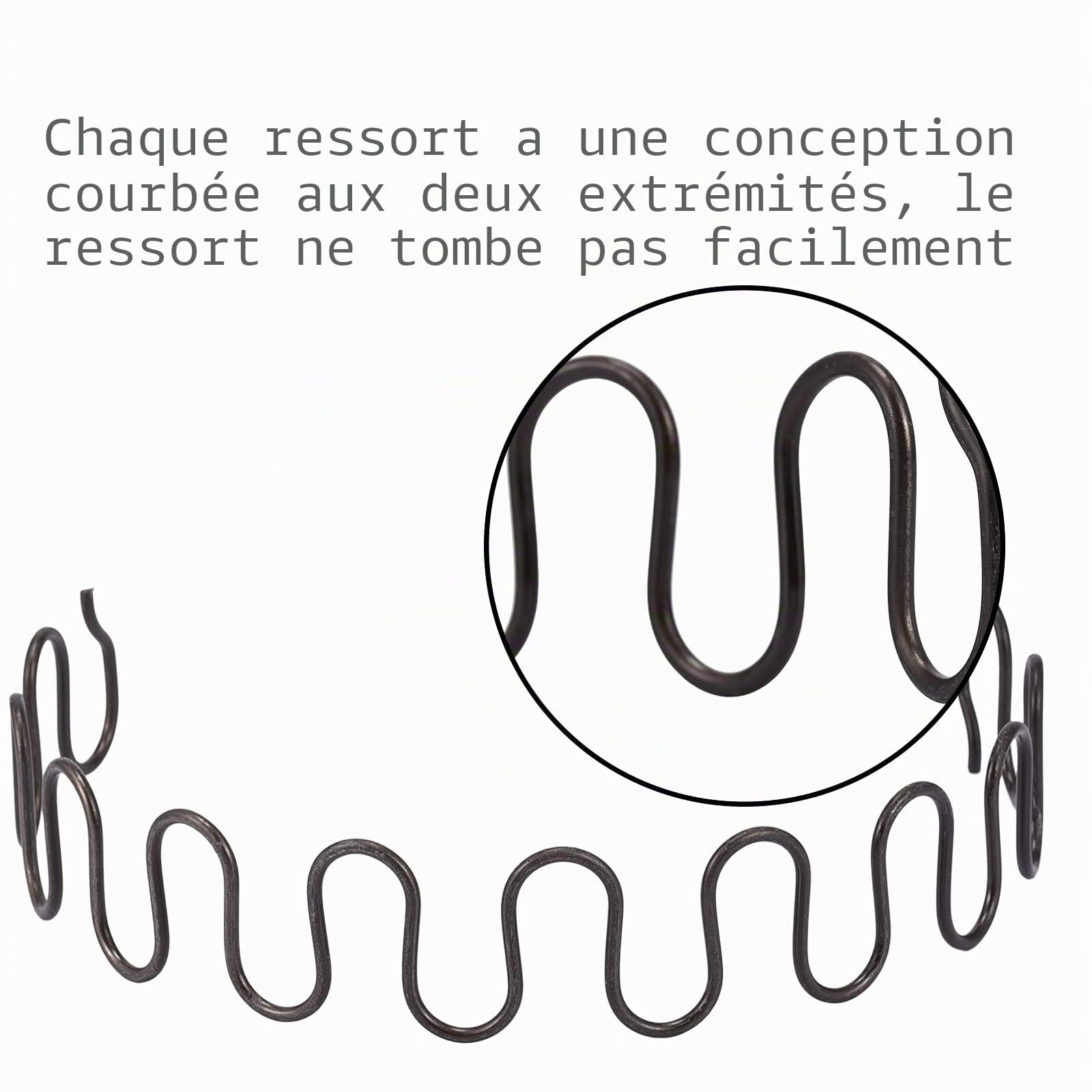 Ressorts de Rechange pour canapé 4 pièces 31in (78.74cm) avec 16 Clips en S, 4,0 Fils de diamètre Kit de réparation de Ressorts de canapé pour siège de décoration intérieure de Meubles