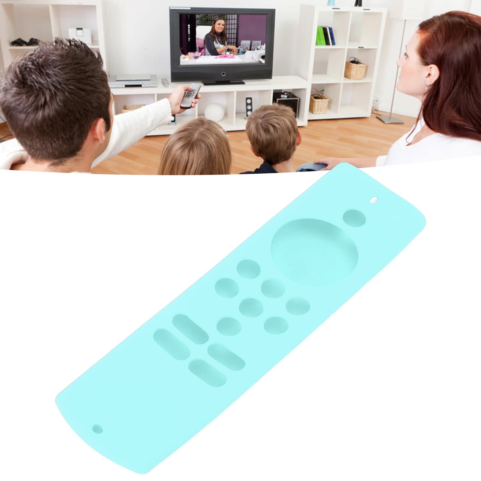 Funda protectora para control remoto, funda protectora de silicona suave antideslizante a prueba de golpes con cordón para Fire TV Stick Lite (verde menta)