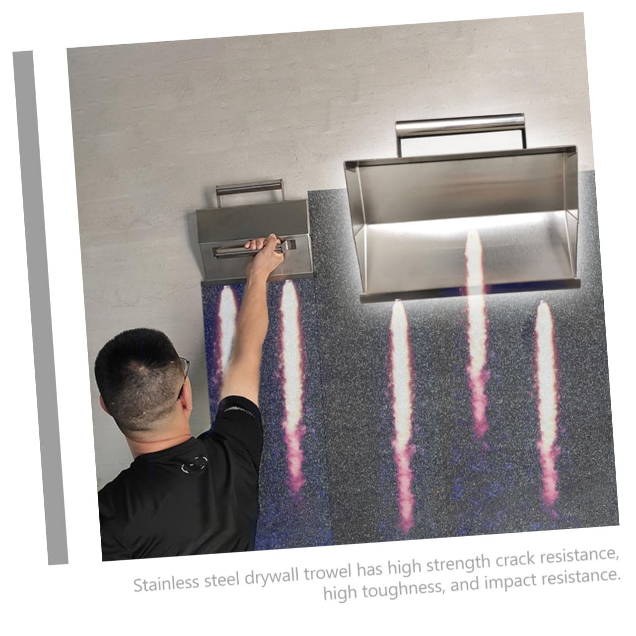 Truelle à Maçonnerie En Acier Inoxydable Outil De Finition Béton Lisse Ergonomique Pour Cloison Sèche Et Ciment Usage Professionnel Et Bricolage