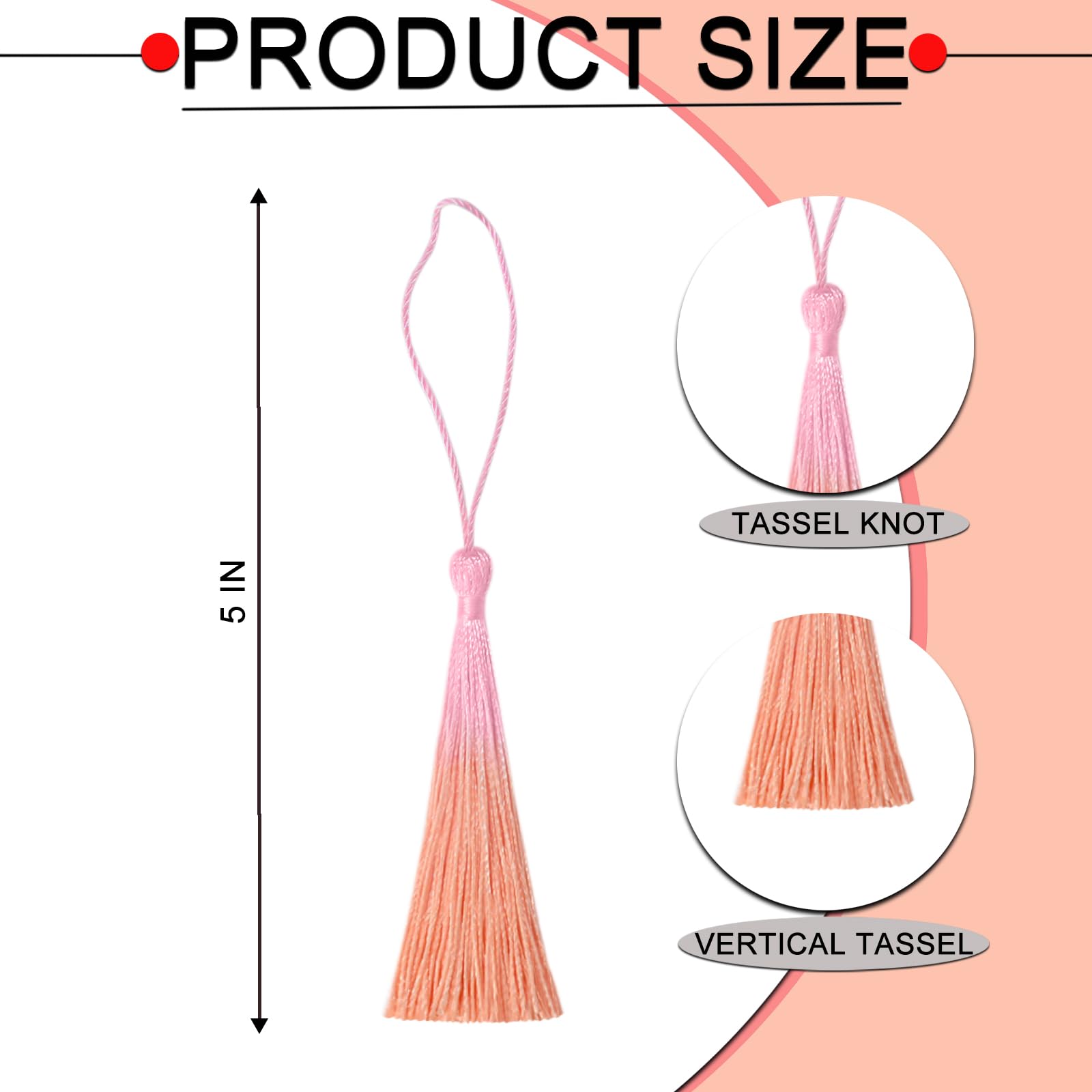 50PCS Mini Silk Tassel for Craft DIY Bookmark Cute Jewellery Making Beaded, Girl Earring, Keyring, Graduation, Small Key - Image 2