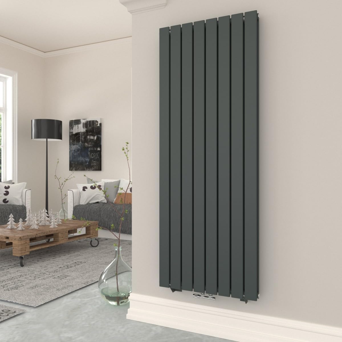 Radiateur Eau Chaude Vertical 1800x616mm Anthracite T&K