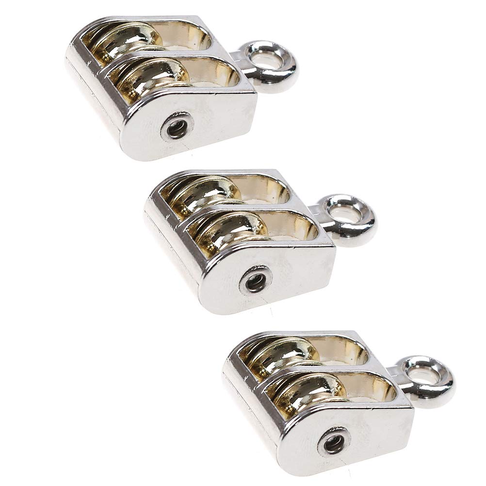 Buy WONDS 3Pcs Bearing Pulley Fixed Pulley Crown Block and Tackle Lifting Wheel Mini Single