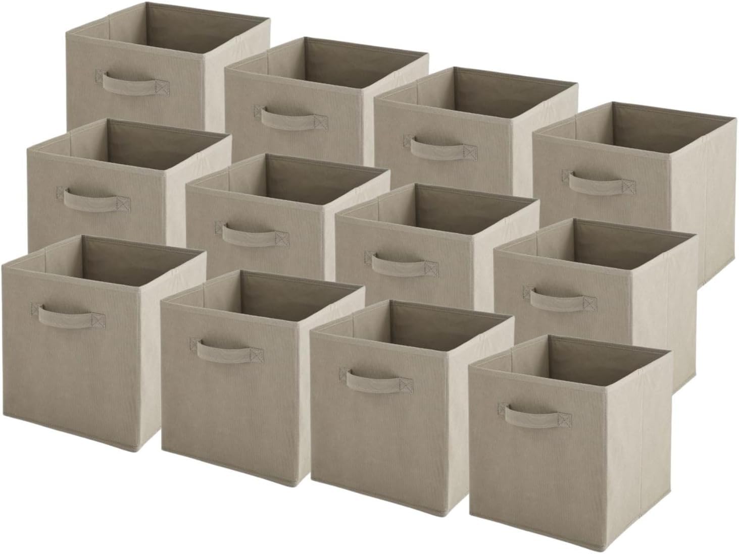 Box and beyond - Juego de 12 bandejas de almacenamiento plegables (27 x 27 x 27 cm, 12 cestas, color gris