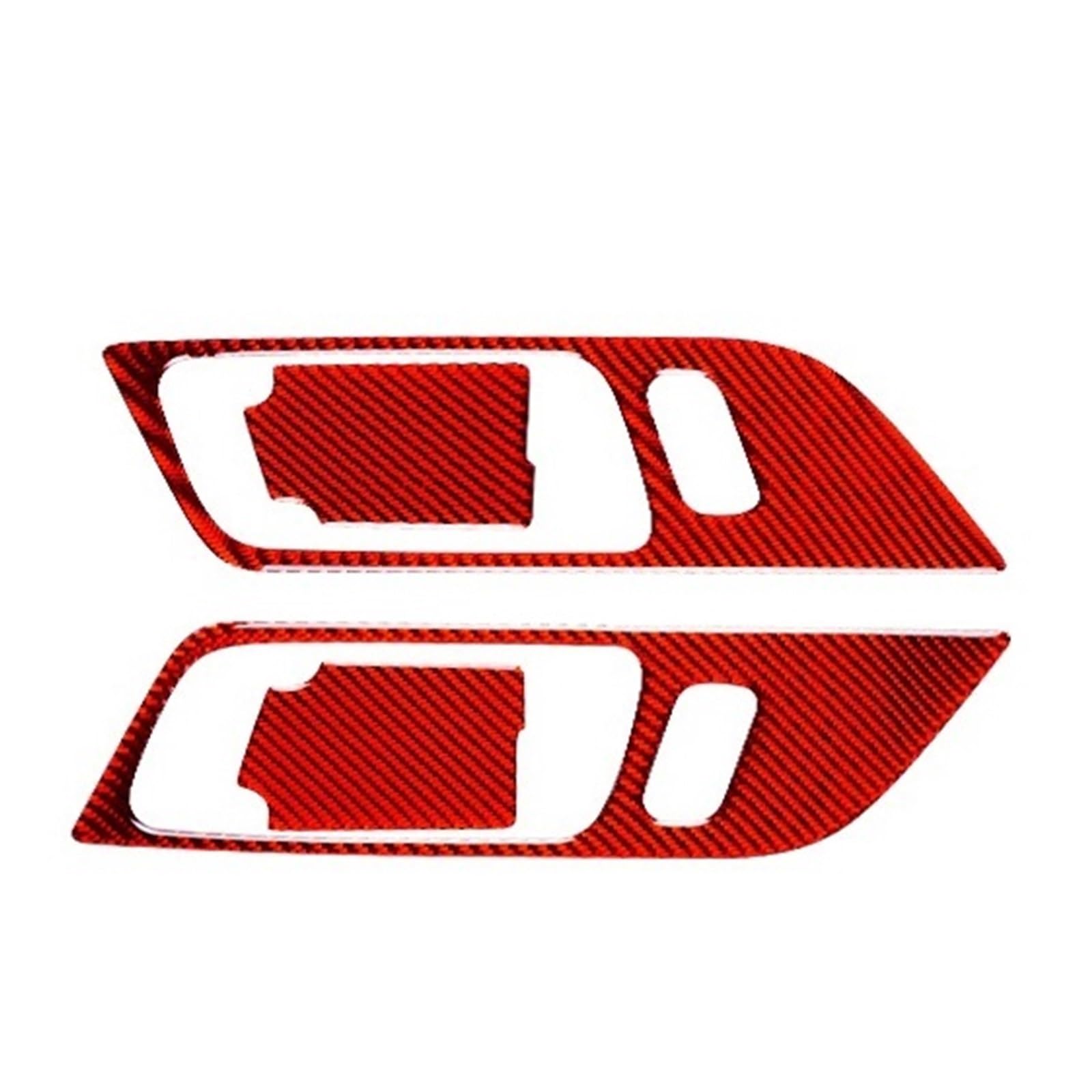 VNHLOTVJL Real Soft Carbon Fiber Inner Door Handle Frame Sticker Trim Compatible for Mustang 2015-2023 Upscale(Red)