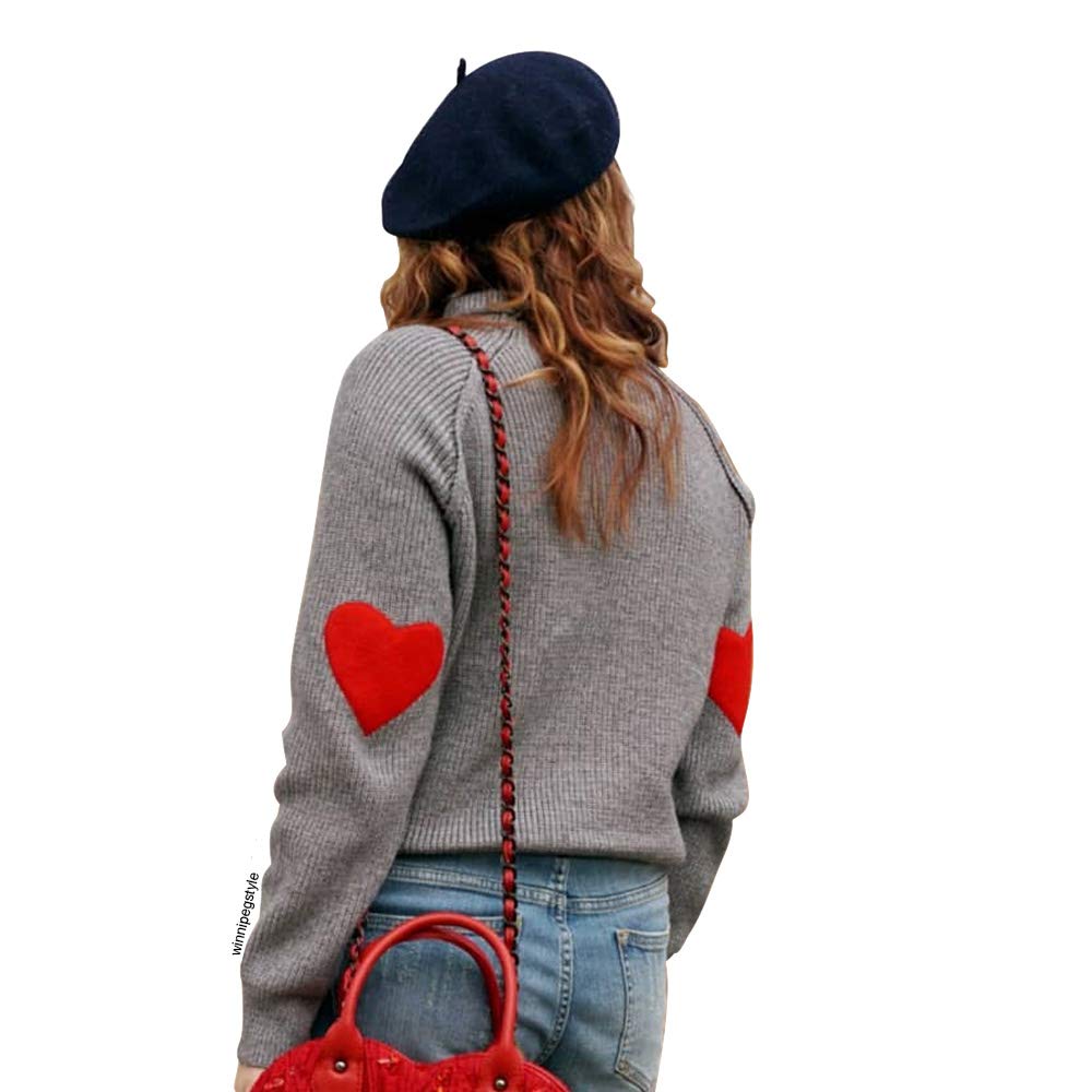 Web24 Swisscenter Kerri Rosenthal Heart Elbow Patch Sweater