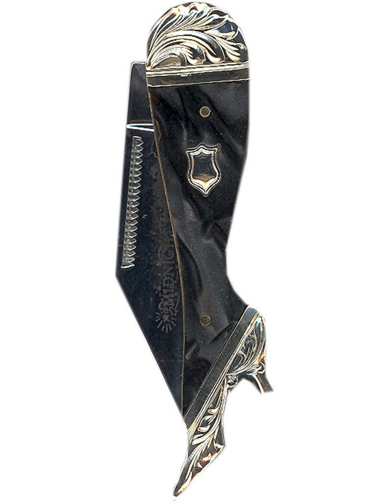 Vogt Silversmith Western Mens Knife Marble Lady Leg 2" Black 058-123