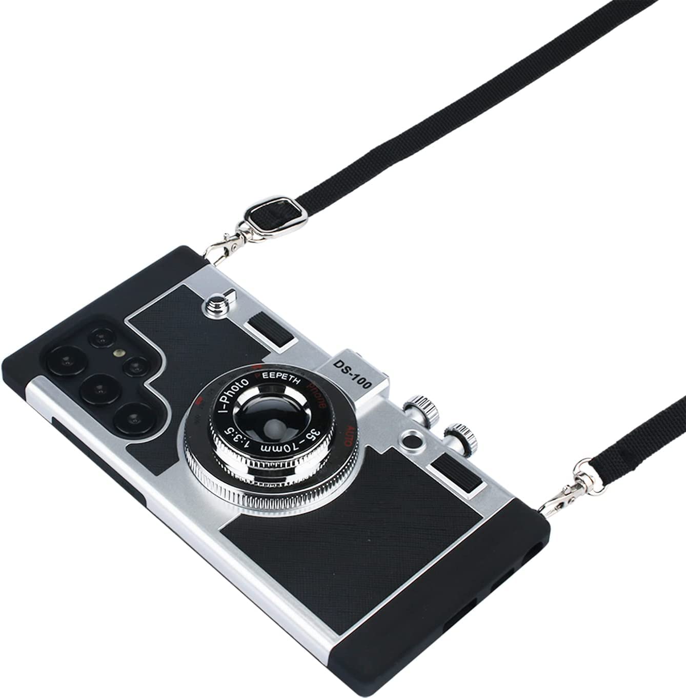 Hokycusvi Emily in Paris Phone Case for Samsung Galaxy S23 Ultra Vintage Camera Design Phone Case (Black)