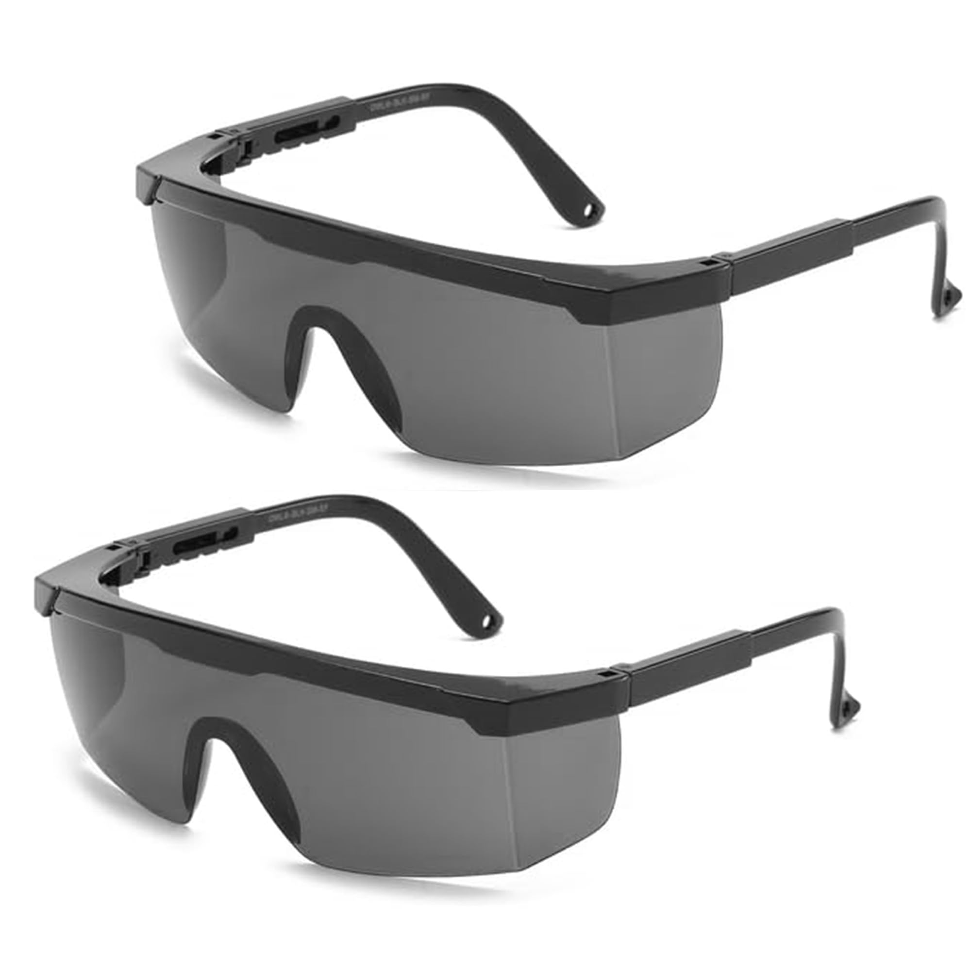 Ousuwo 2-Pack IPL Laser Safety Glasses, Black Frame & Black Lens Sun Protection Goggles for Solarium, 200-2000nm UV-C Protection for HPL/IPL Hair Removal