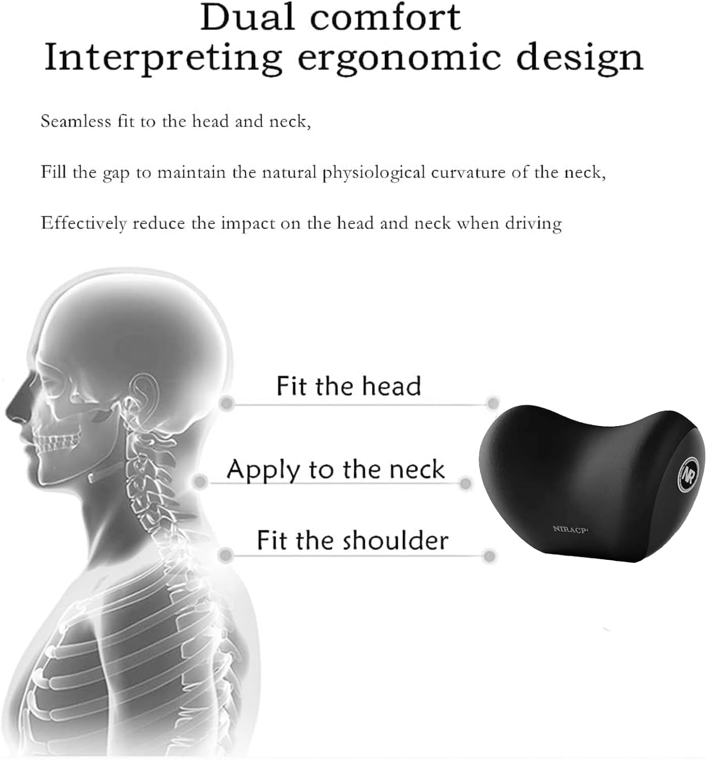 7Seas Super Soft Car Seat Headrest Neck Support Pillow-1Pcs | Office Chair, Gaming Chair Suitable Head Rest and Neck Support Relaxation Support Cushion with Adjustable Strap - Multicolor 2