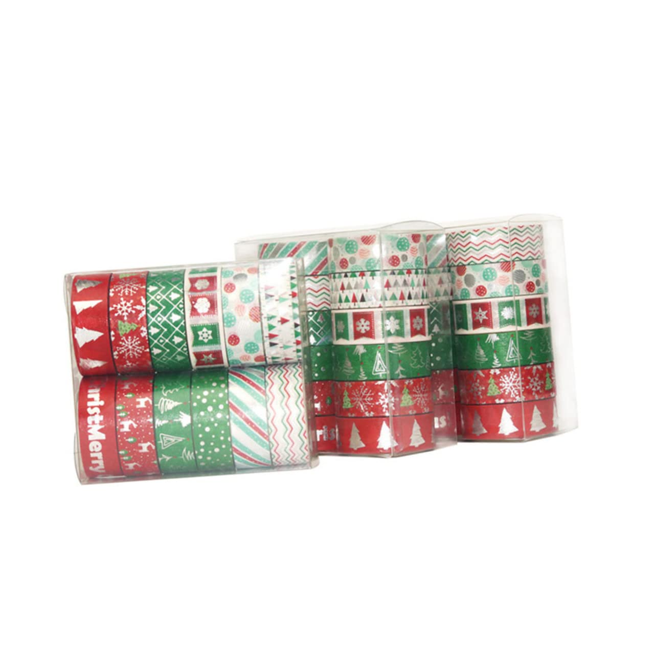 EXCEART 3 Juegos De Cintas Adhesivas De Papel Washi Colección Navideña para Envolver Manualidades Decoración del Hogar Y La Oficina 12 Rollos X 3